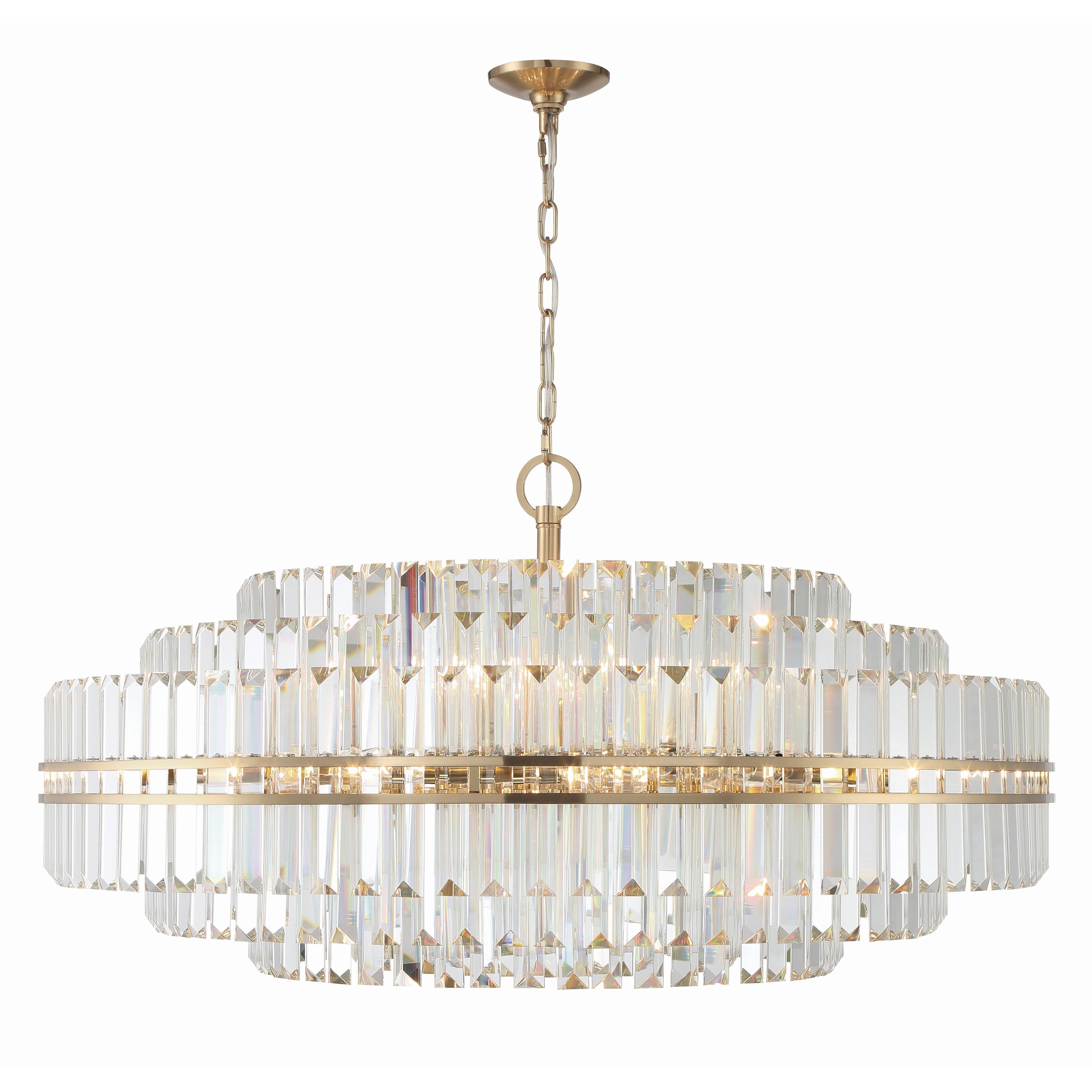 Crystorama Hayes HAY-1409-AG – 40.5 Inch – 32 Light – Chandelier – Aged Brass – Dry Rated