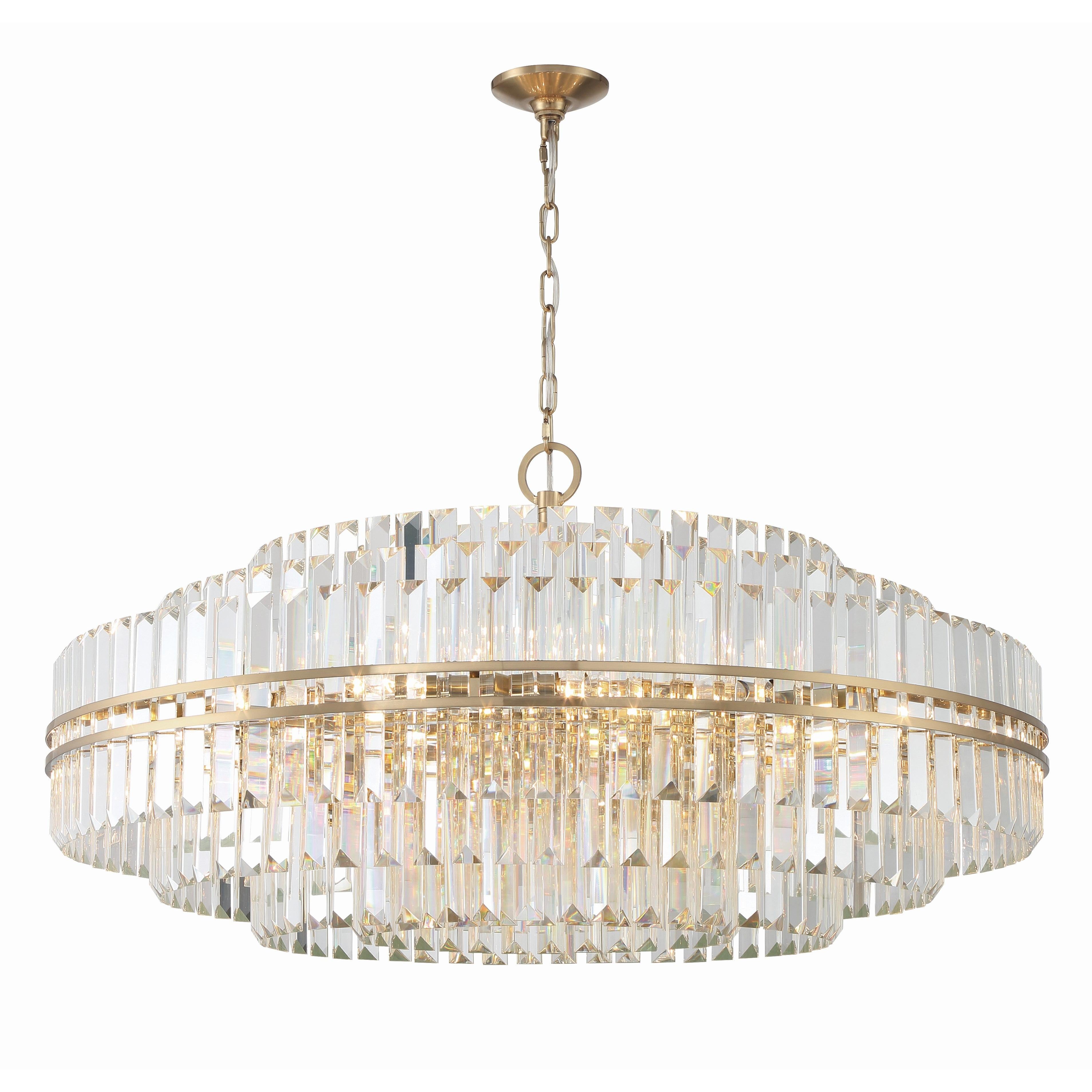 Crystorama Hayes HAY-1409-AG – 40.5 Inch – 32 Light – Chandelier – Aged Brass – Dry Rated