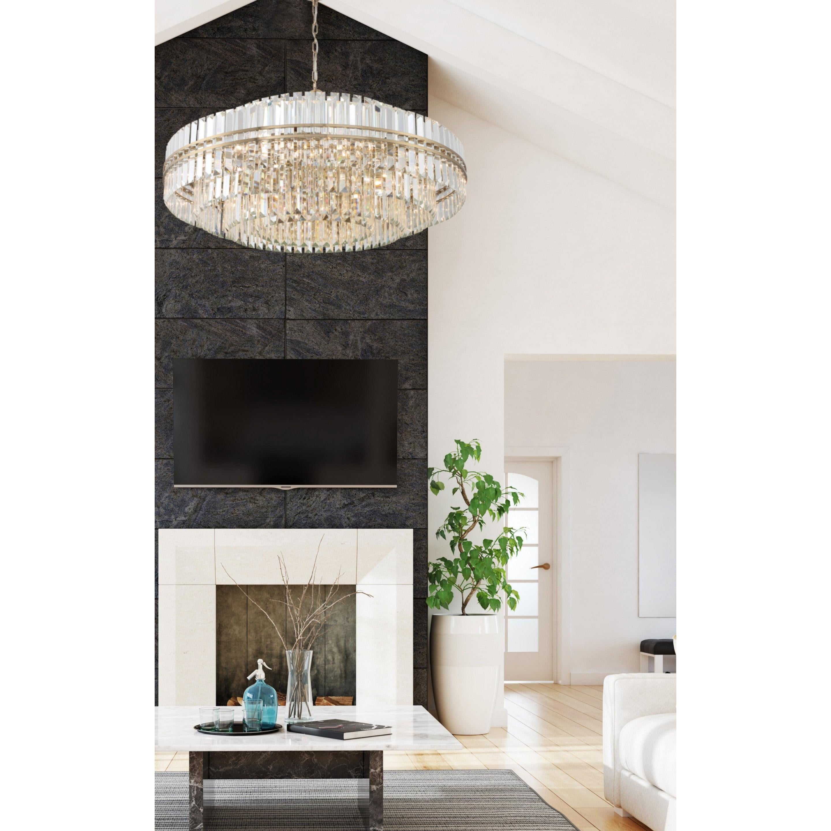 Crystorama Hayes HAY-1409-AG – 40.5 Inch – 32 Light – Chandelier – Aged Brass – Dry Rated