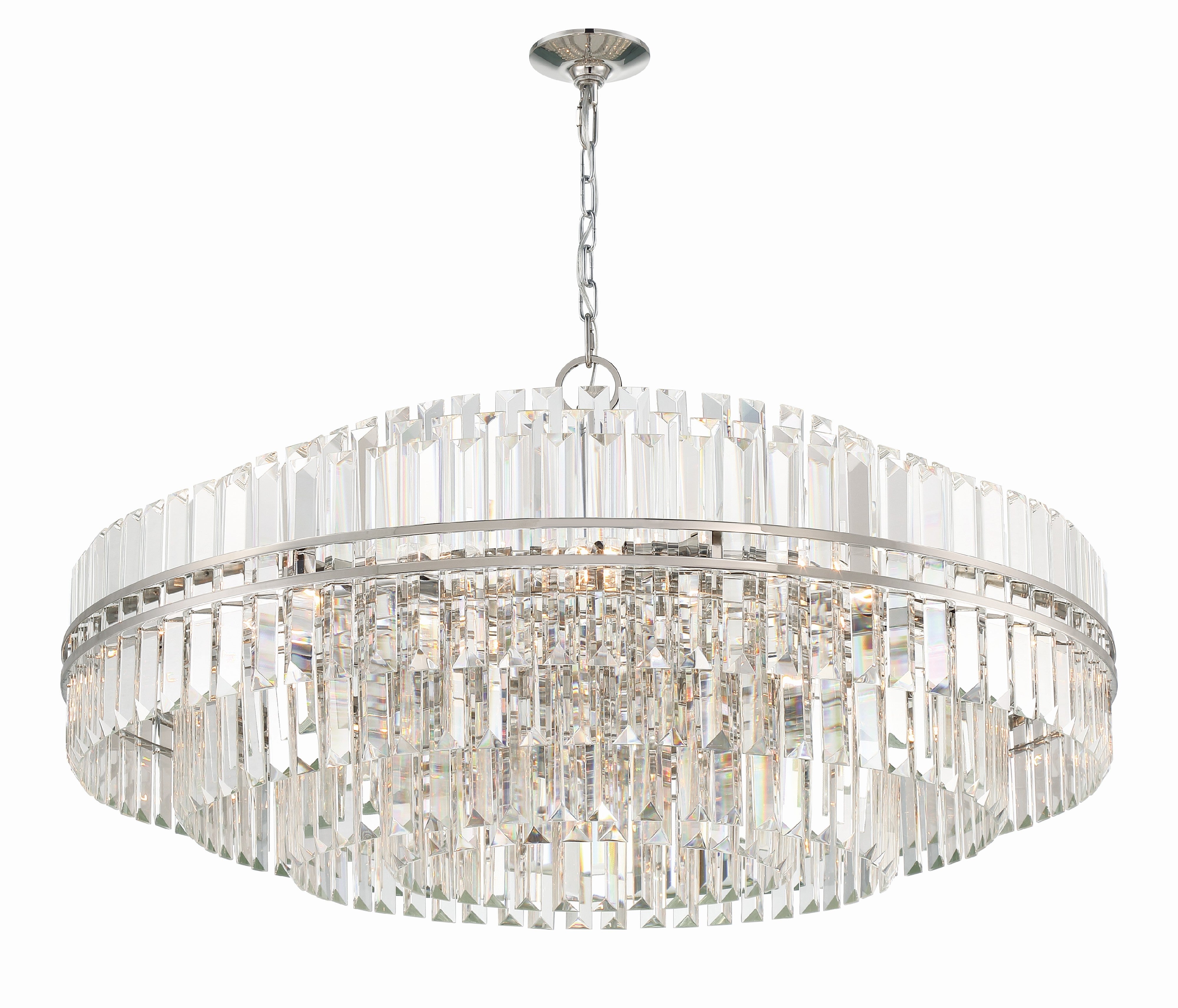 Crystorama Hayes HAY-1409-PN – 40.5 Inch – 32 Light – Chandelier – Polished Nickel – Dry Rated