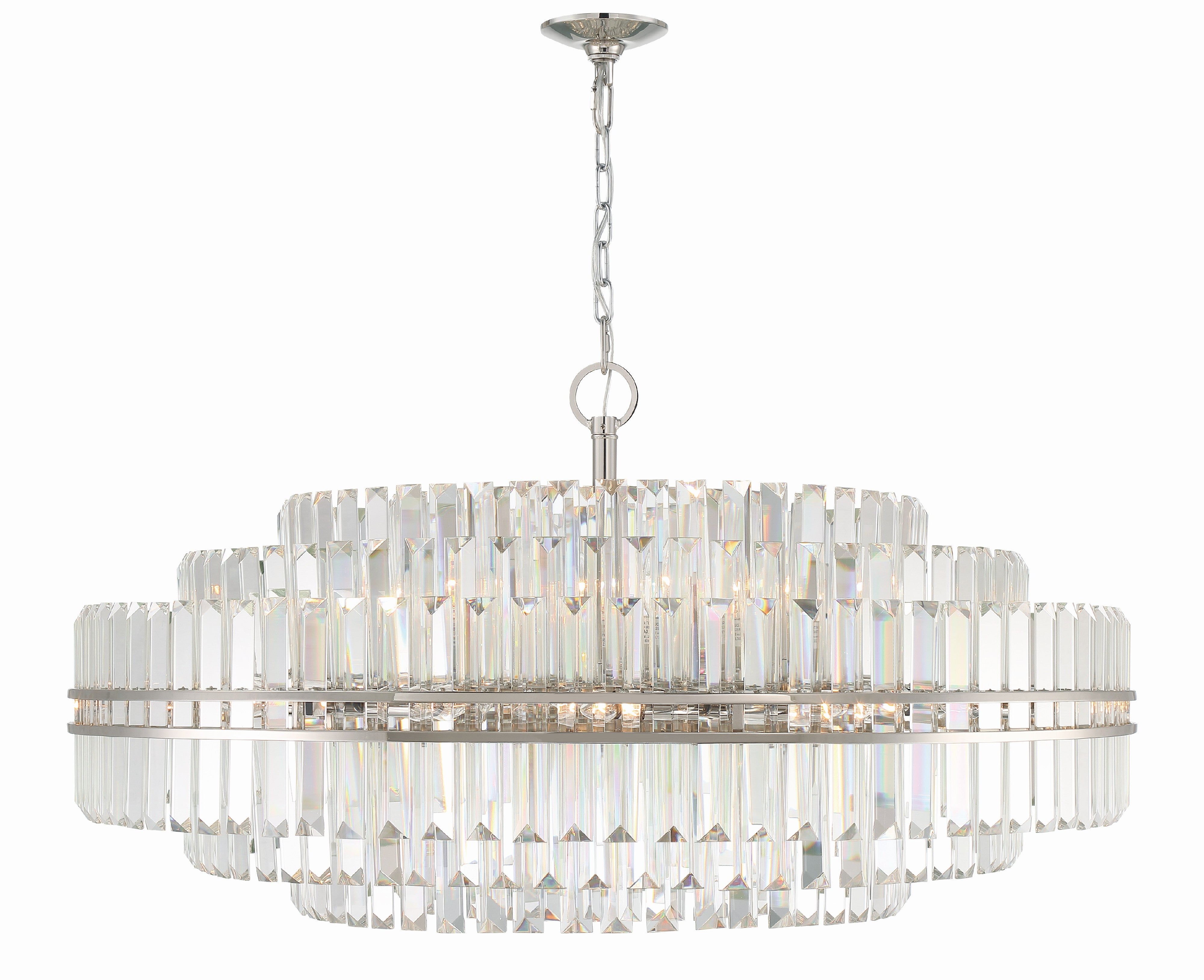Crystorama Hayes HAY-1409-PN – 40.5 Inch – 32 Light – Chandelier – Polished Nickel – Dry Rated