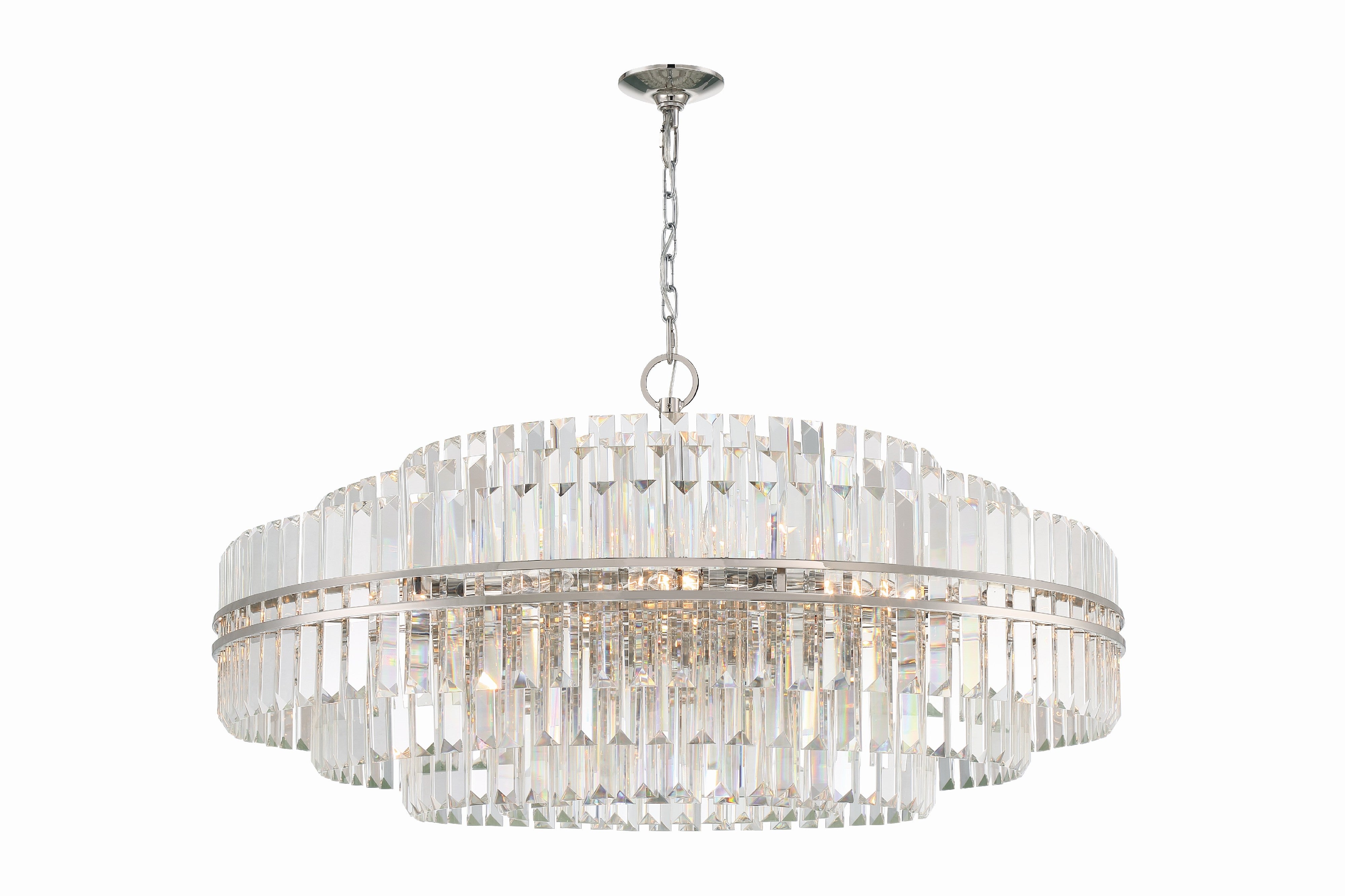 Crystorama Hayes HAY-1409-PN – 40.5 Inch – 32 Light – Chandelier – Polished Nickel – Dry Rated