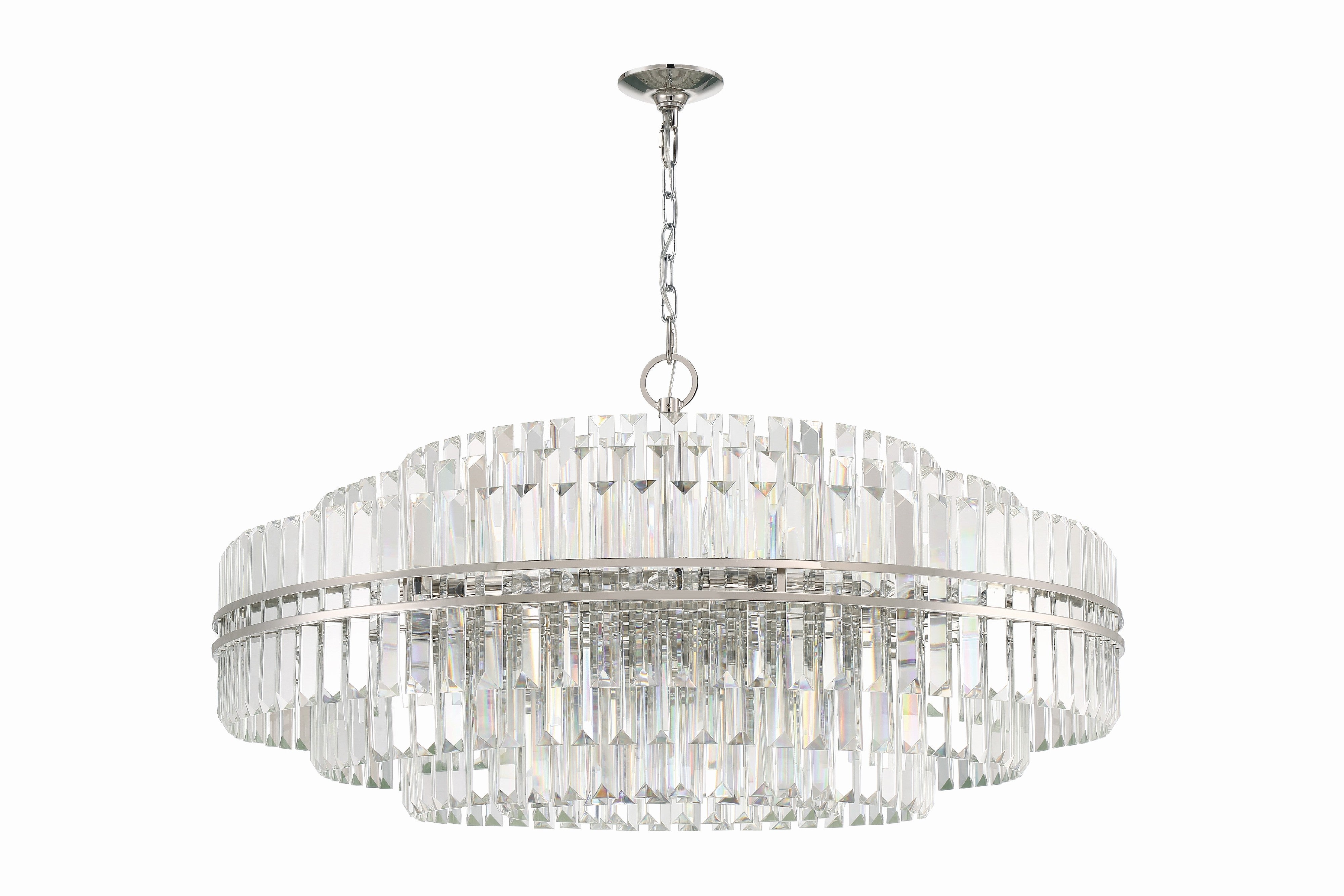 Crystorama Hayes HAY-1409-PN – 40.5 Inch – 32 Light – Chandelier – Polished Nickel – Dry Rated