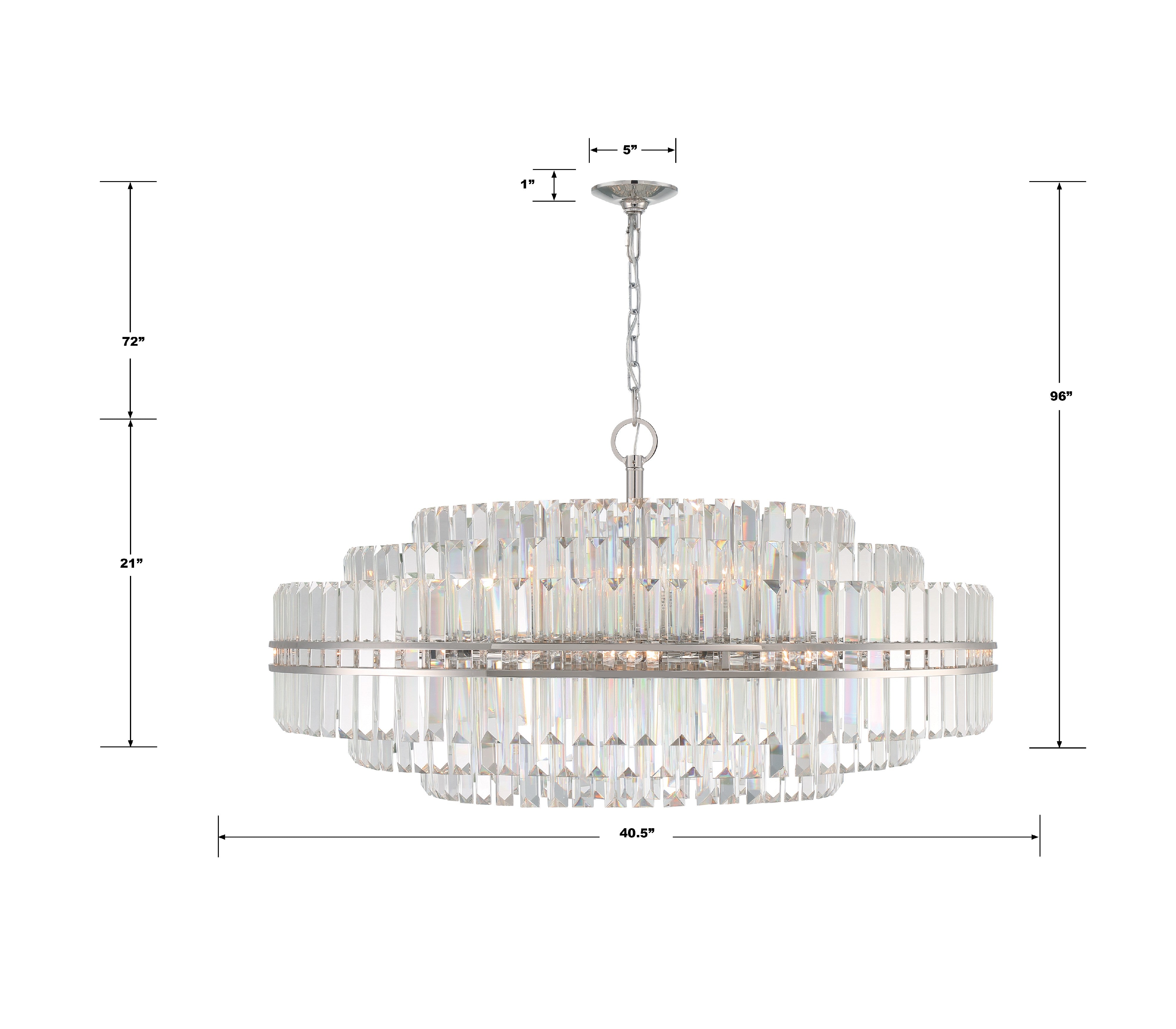 Crystorama Hayes HAY-1409-PN – 40.5 Inch – 32 Light – Chandelier – Polished Nickel – Dry Rated