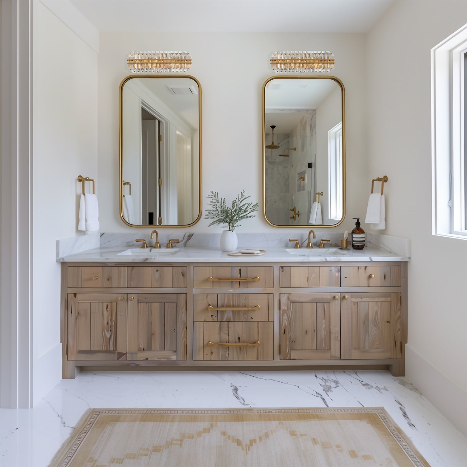 Crystorama Hayes HAY-1413-AG – 23.5 Inch – 4 Light – Bath Vanity Light – Aged Brass – Damp Rated