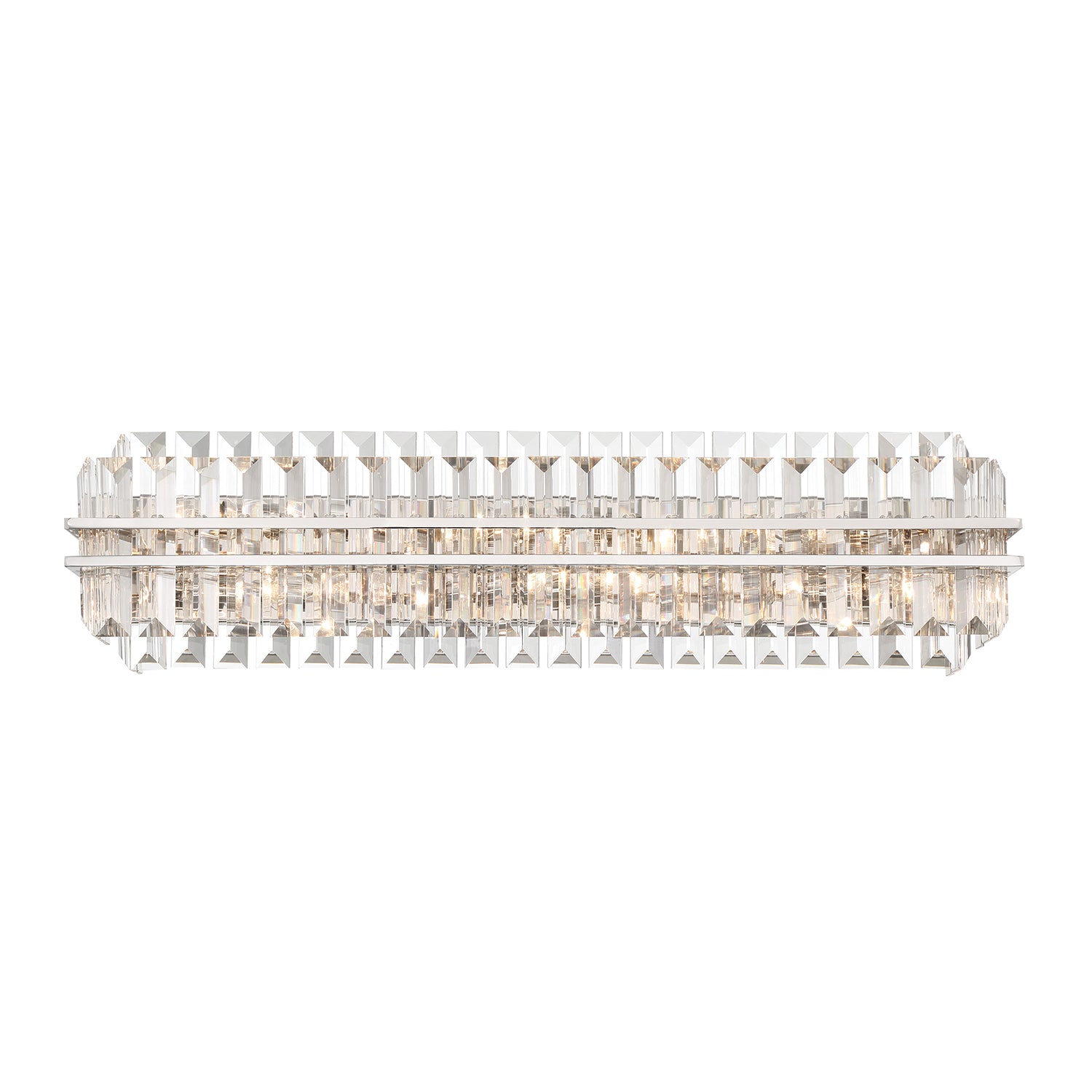Crystorama Hayes HAY-1415-PN – 31.5 Inch – 6 Light – Bath Vanity Light – Polished Nickel – Damp Rated