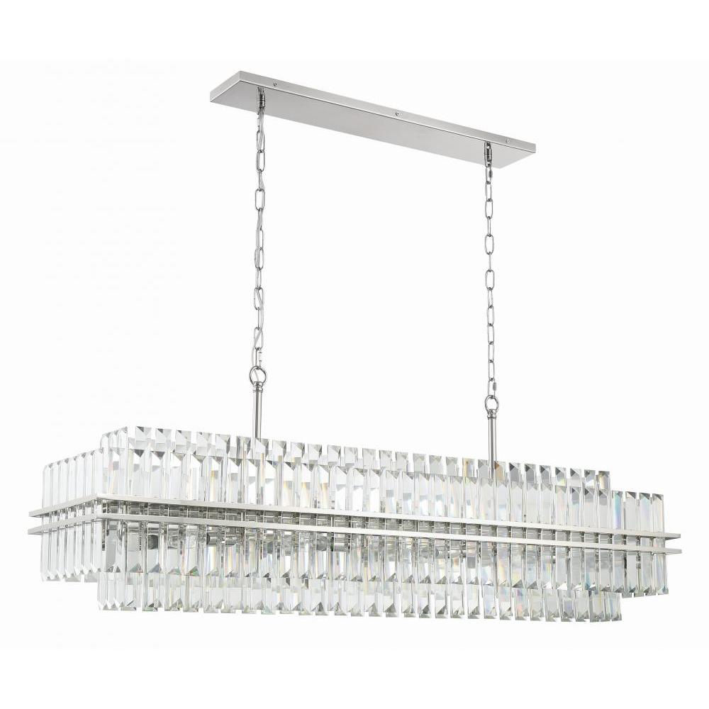 Hayes 16 Light Polished Nickel Linear Chandelier
