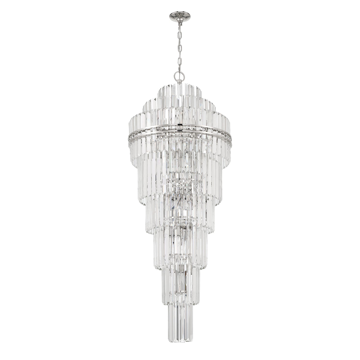 Crystorama Hayes HAY-1419-PN – 24 Inch – 31 Light – Chandelier – Polished Nickel – Dry Rated