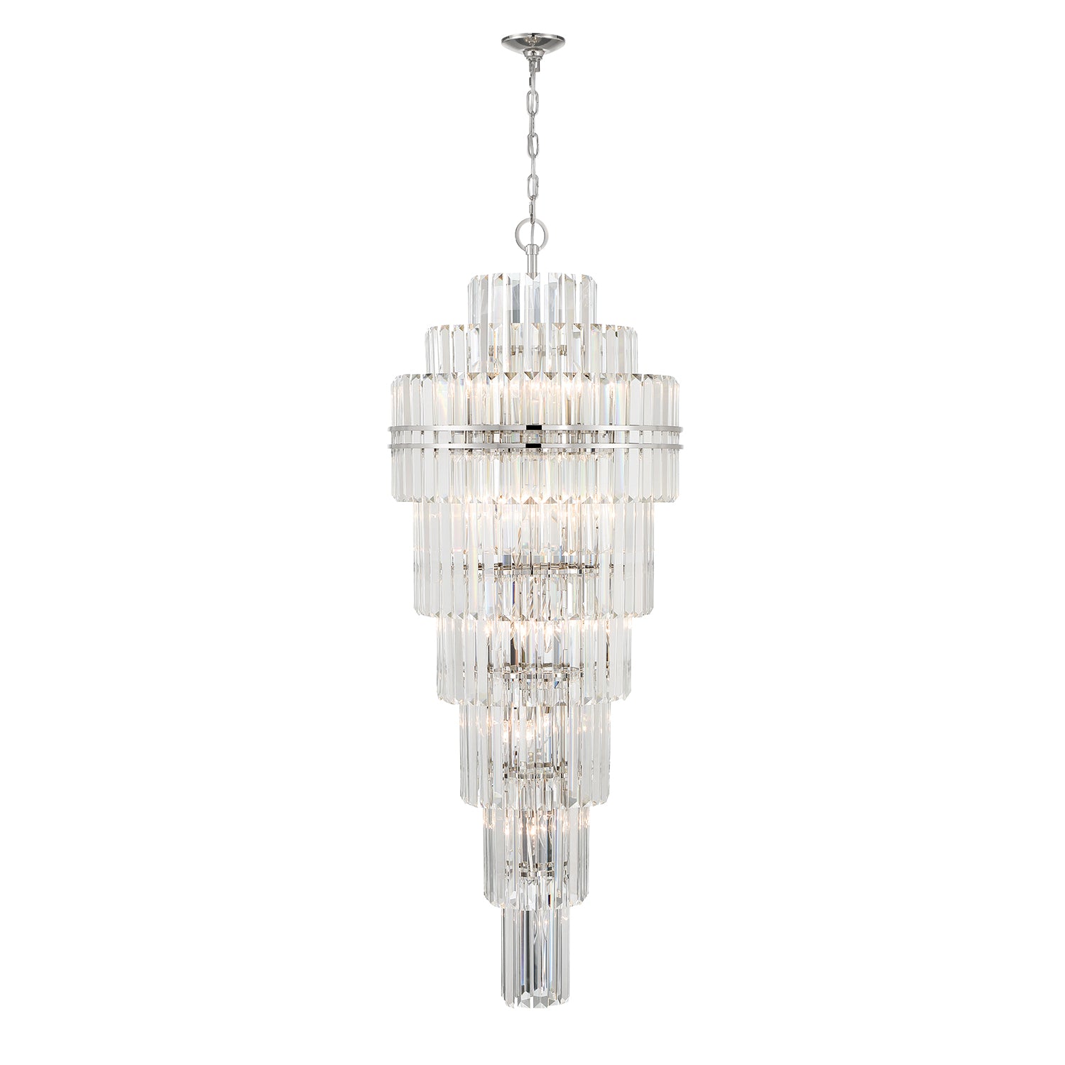 Crystorama Hayes HAY-1419-PN – 24 Inch – 31 Light – Chandelier – Polished Nickel – Dry Rated