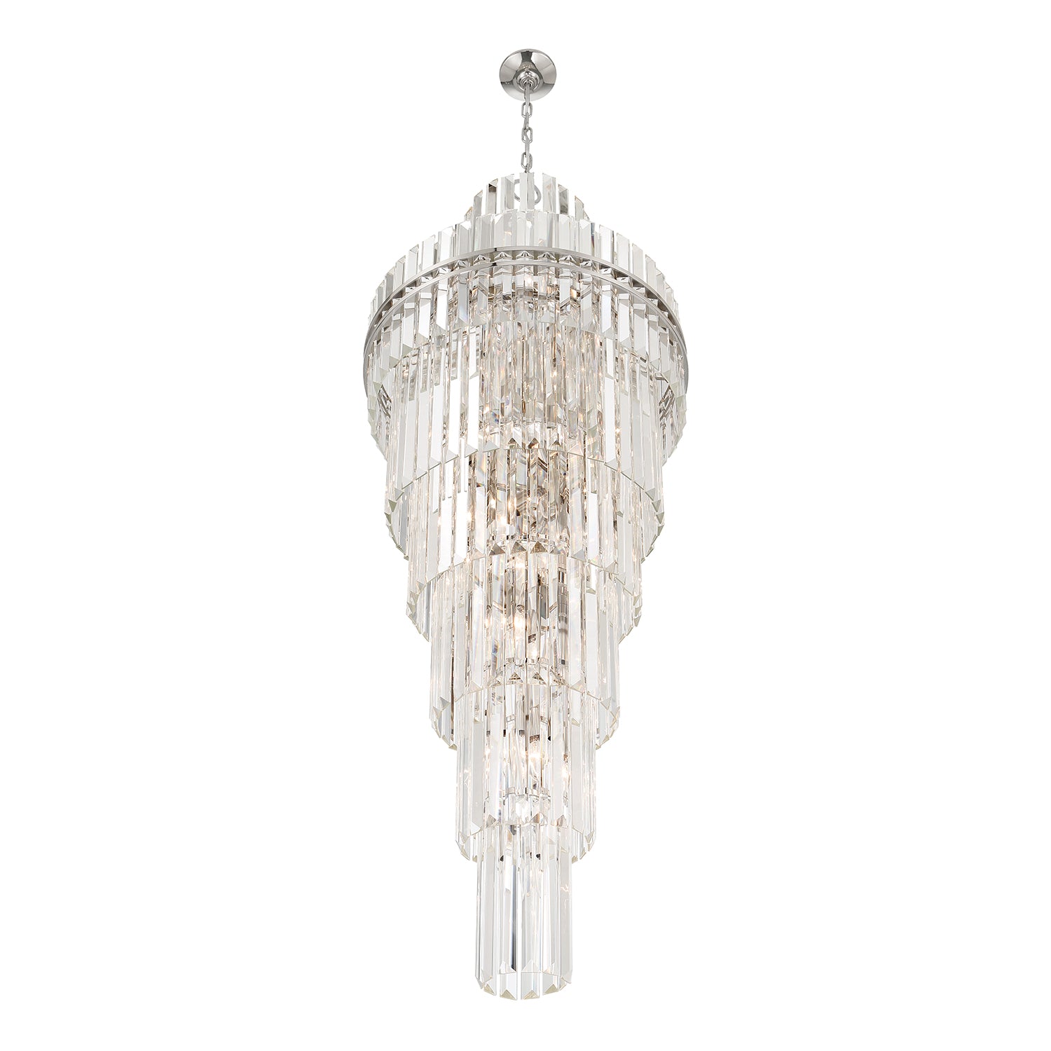 Crystorama Hayes HAY-1419-PN – 24 Inch – 31 Light – Chandelier – Polished Nickel – Dry Rated