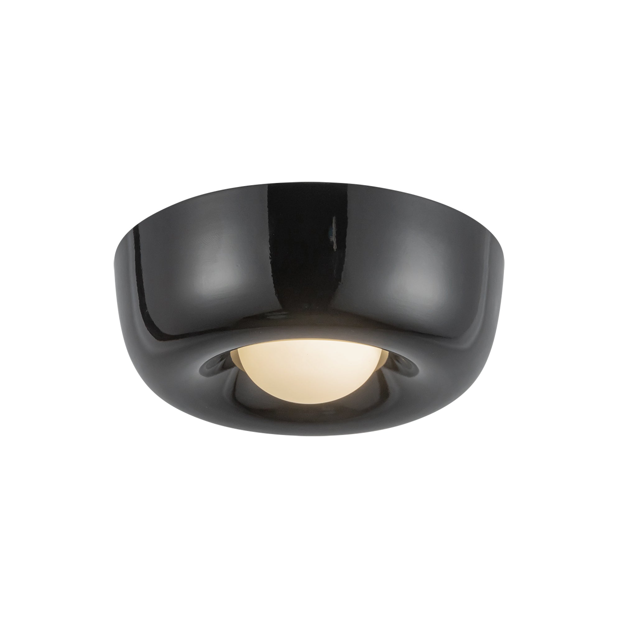 Hayden 6-in Glossy Black LED Flush Mount