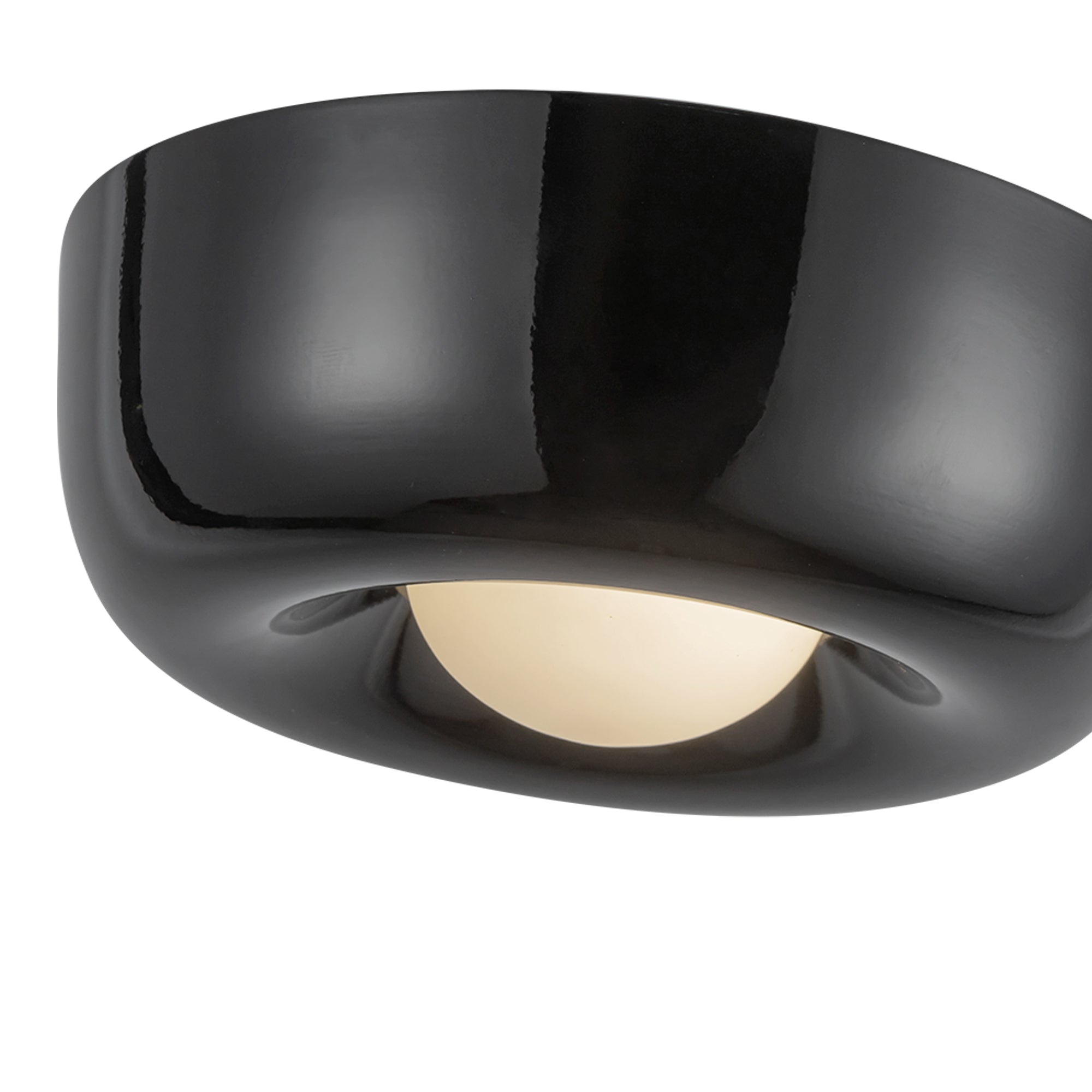 Hayden 6-in Glossy Black LED Flush Mount