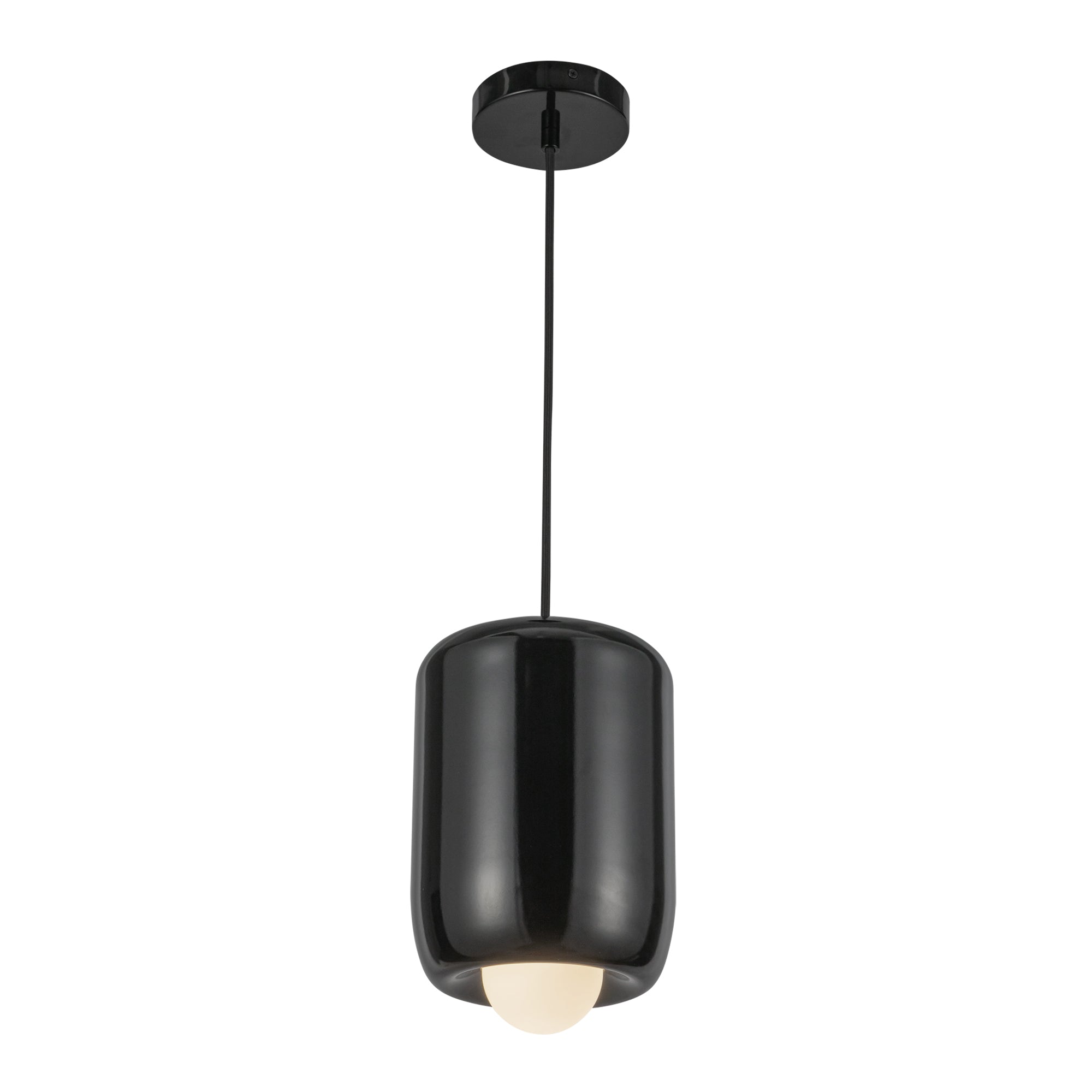 Hayden 7-in Glossy Black LED Pendant