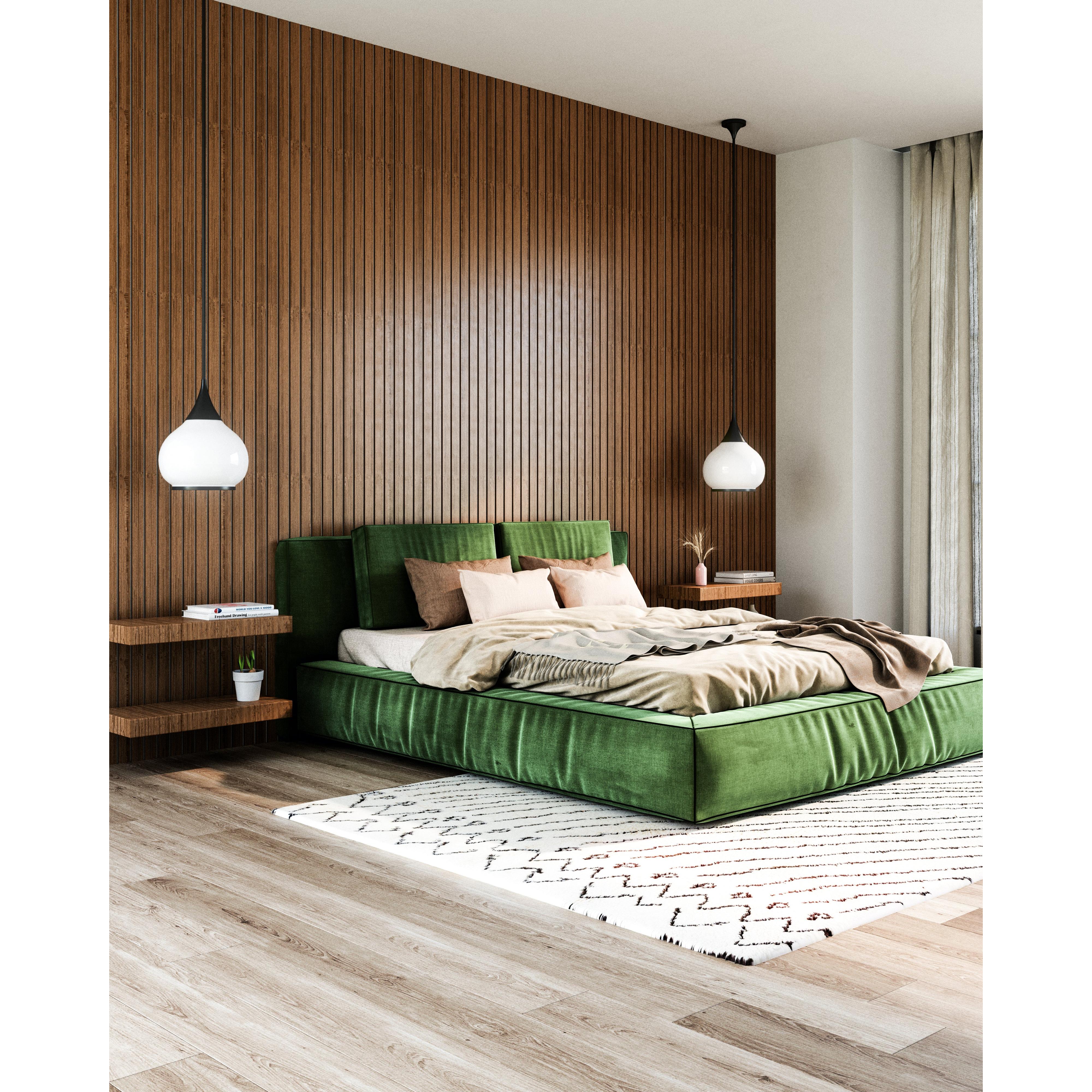 Hazel 6-in Matte Black/Opal Matte Glass 1 Light Pendant