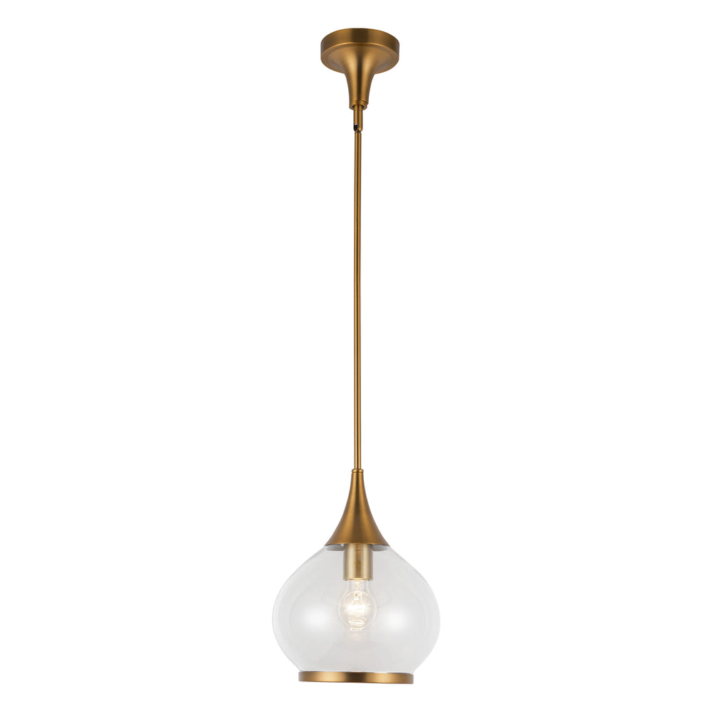 ALORA MOOD Lighting PD524110AGCL Pendant, 1 Light, Aged Gold/Clear Glass