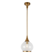 ALORA MOOD Lighting PD524110AGCL Pendant, 1 Light, Aged Gold/Clear Glass