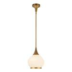 Hazel 10-in Aged Gold/Opal Matte Glass 1 Light Pendant