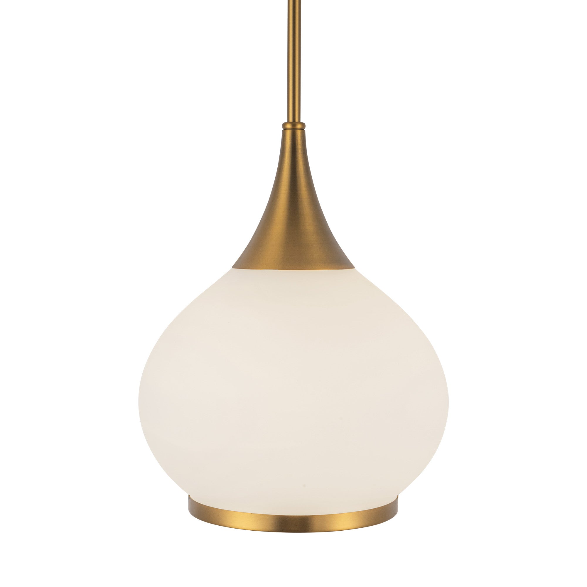Hazel 10-in Aged Gold/Opal Matte Glass 1 Light Pendant