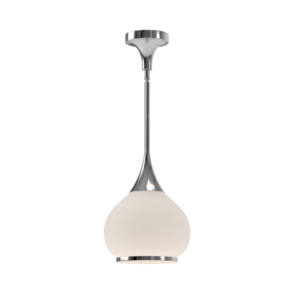 ALORA MOOD Lighting PD524110CHOP Pendant, 10-in, Chrome/Opal Matte Glass