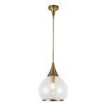 Hazel 14-in Aged Gold/Clear Glass 1 Light Pendant