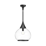 Hazel 14-in Clear Glass/Matte Black 1 Light Pendant