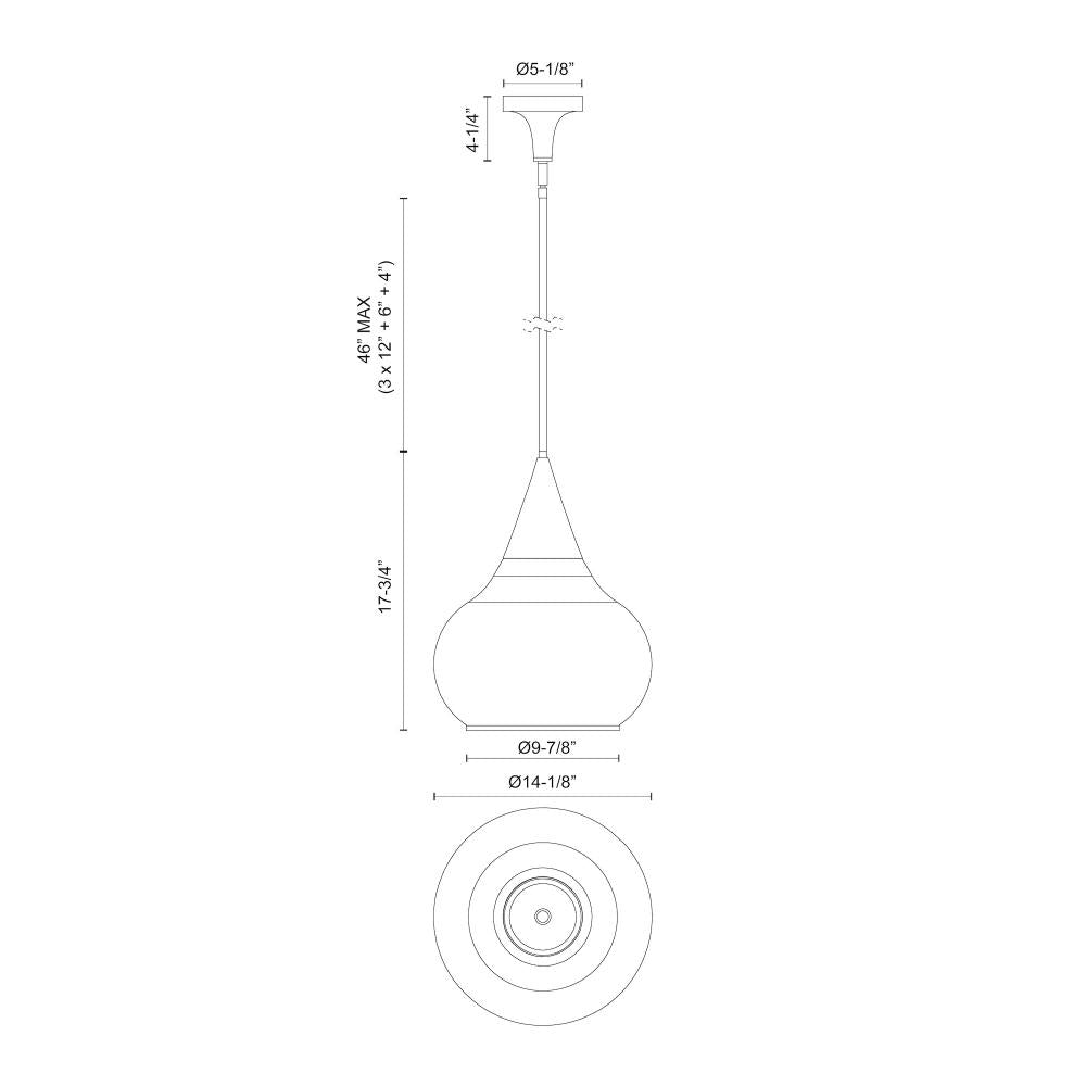 Alora Lighting HAZEL PD524214CHOP Pendant - Chrome