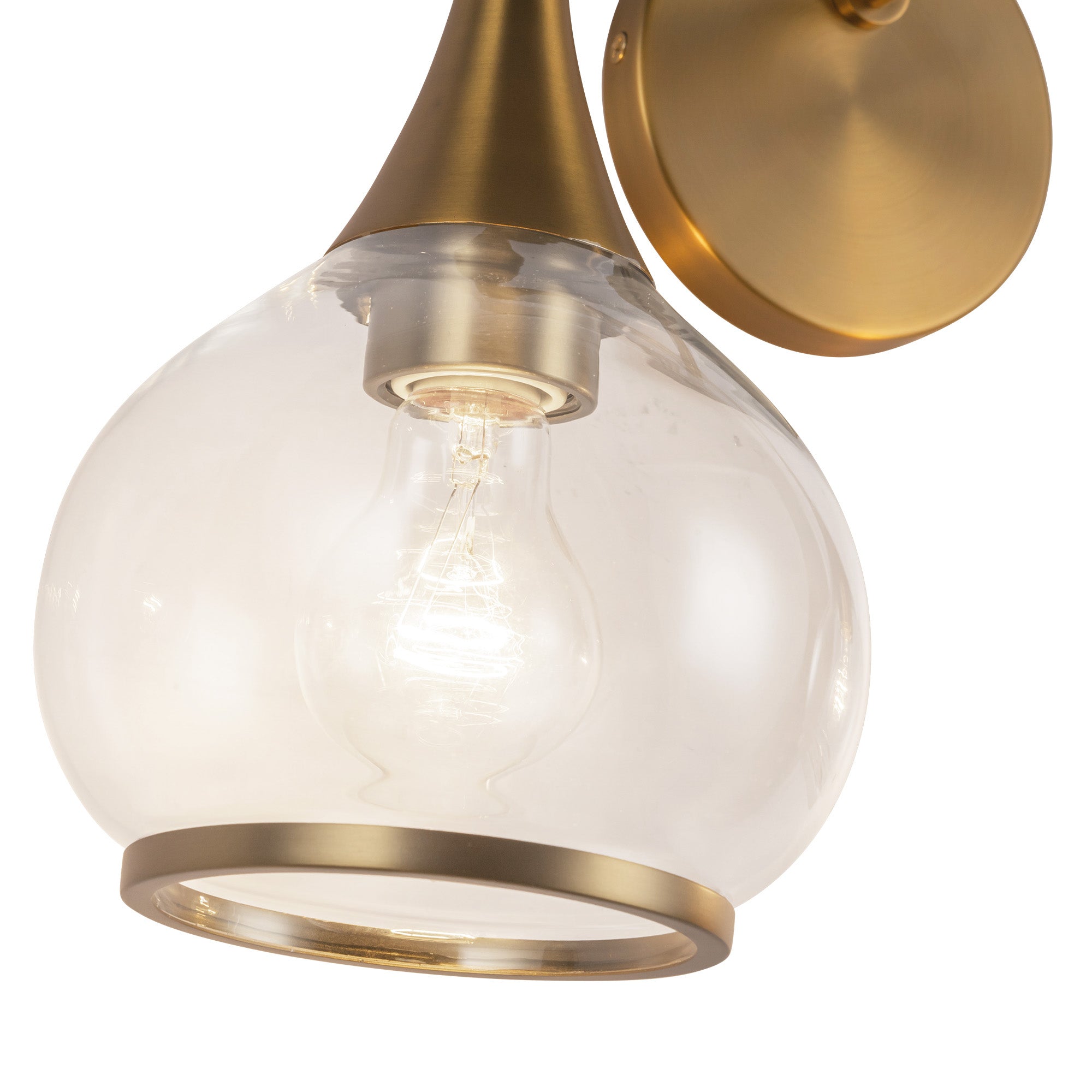 Hazel 17-in Aged Gold/Clear Glass 2 Lights Vanity