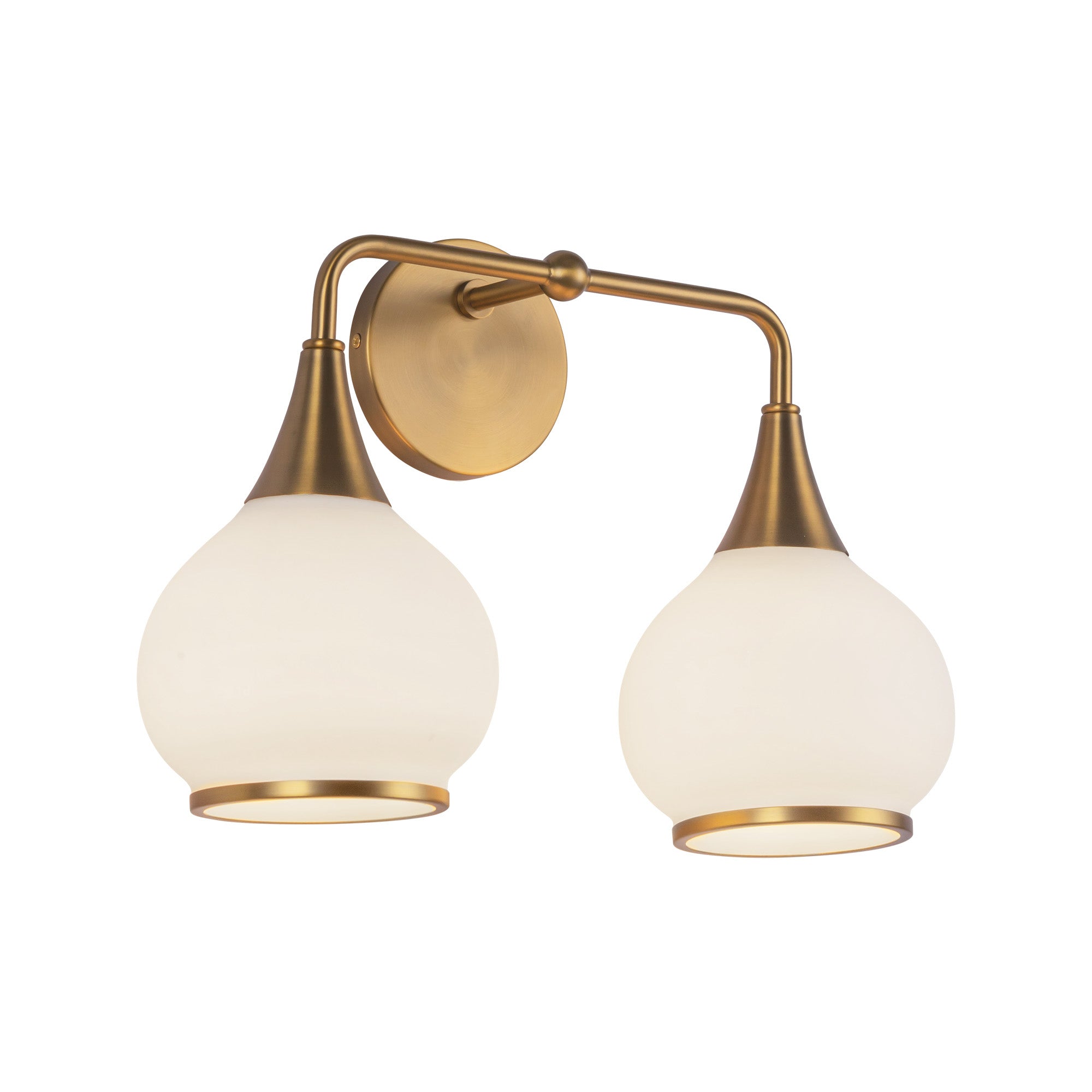 Hazel 17-in Aged Gold/Opal Matte Glass 2 Lights Vanity