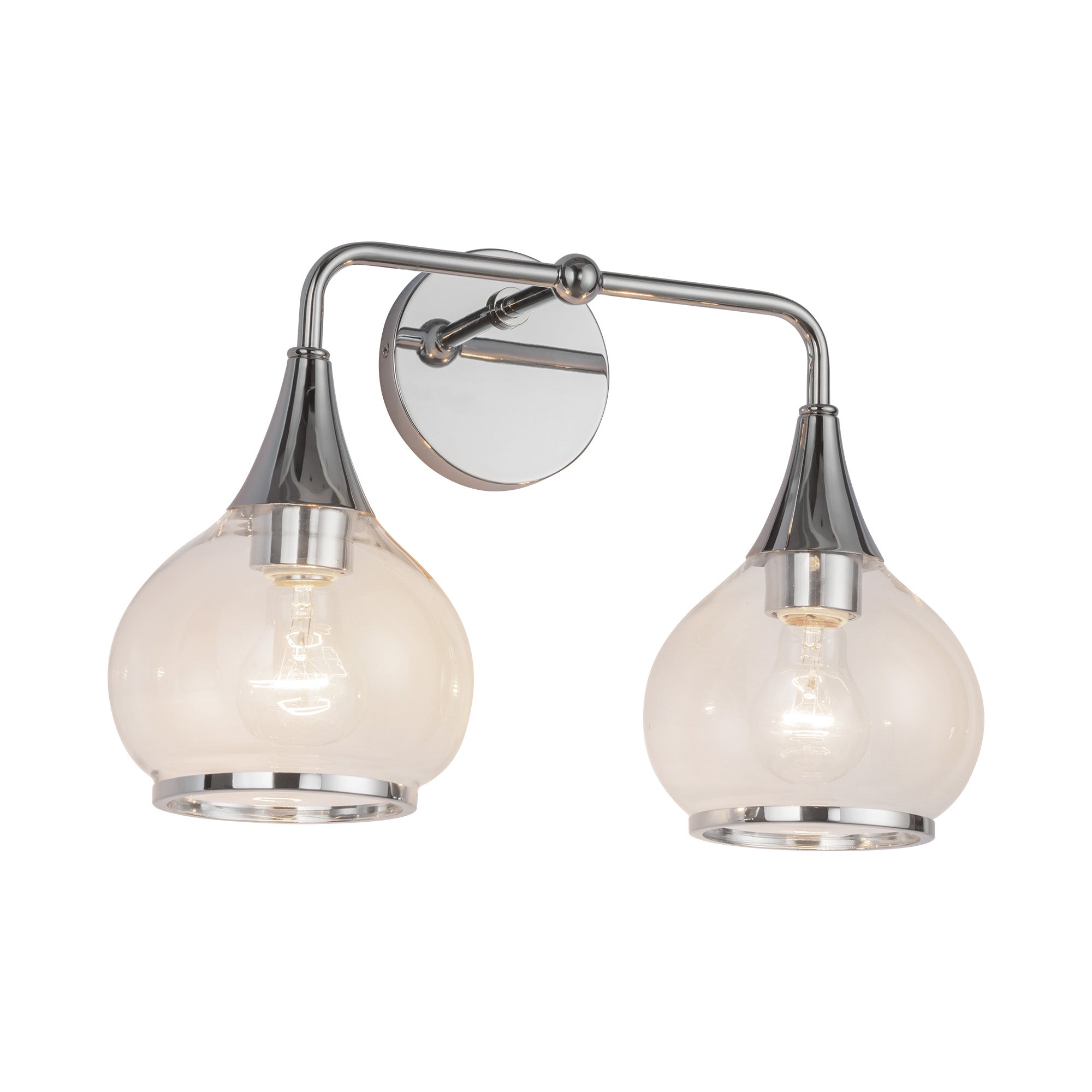 Hazel 17-in Chrome/Clear Glass 2 Lights Vanity