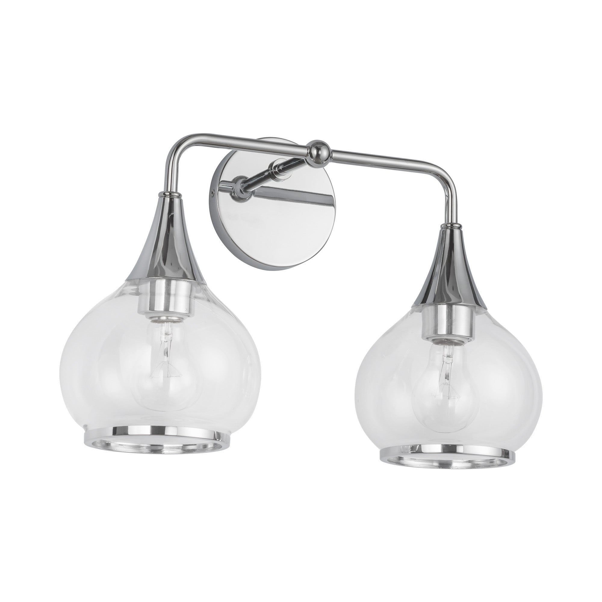 Hazel 17-in Chrome/Clear Glass 2 Lights Vanity