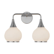 ALORA MOOD Lighting VL524217CHOP Vanity Lights, UL Damp Rated, Chrome/Opal Matte Glass