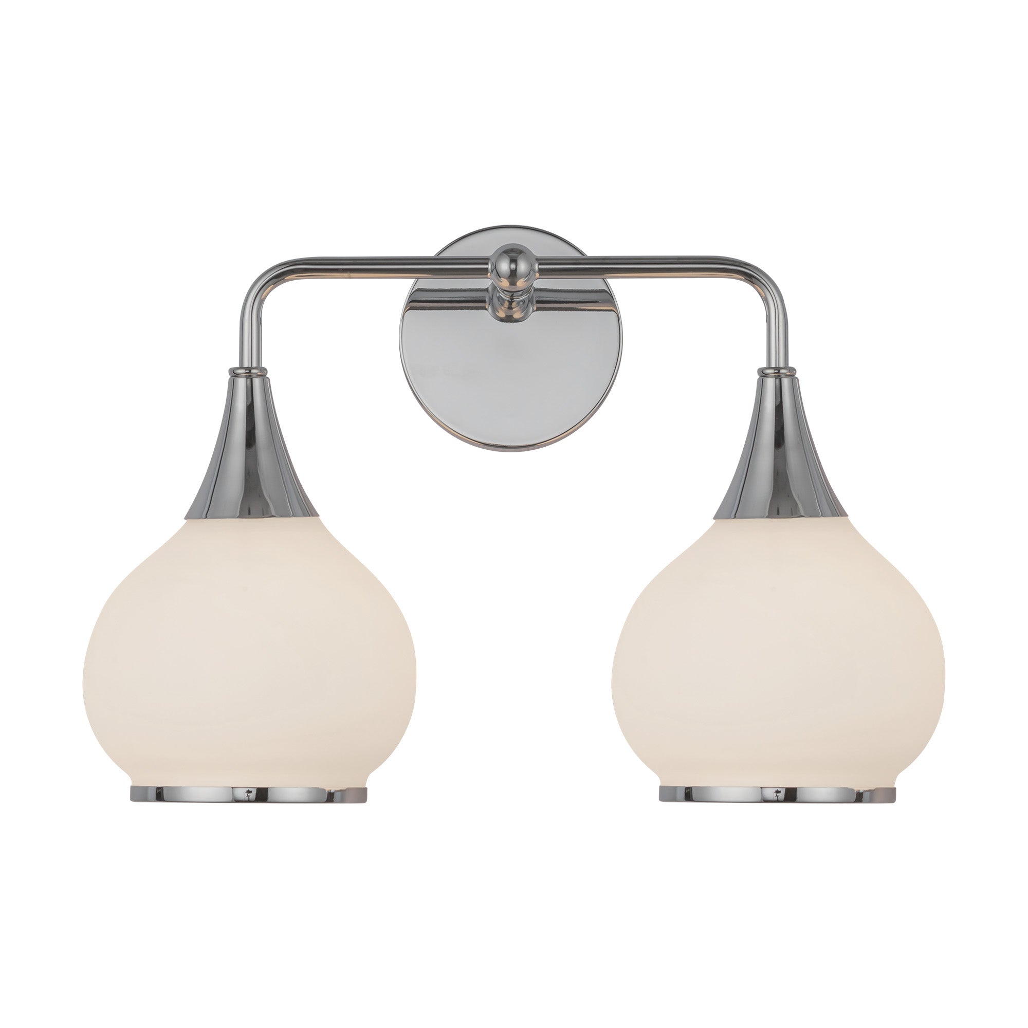 Hazel 17-in Chrome/Opal Matte Glass 2 Lights Vanity
