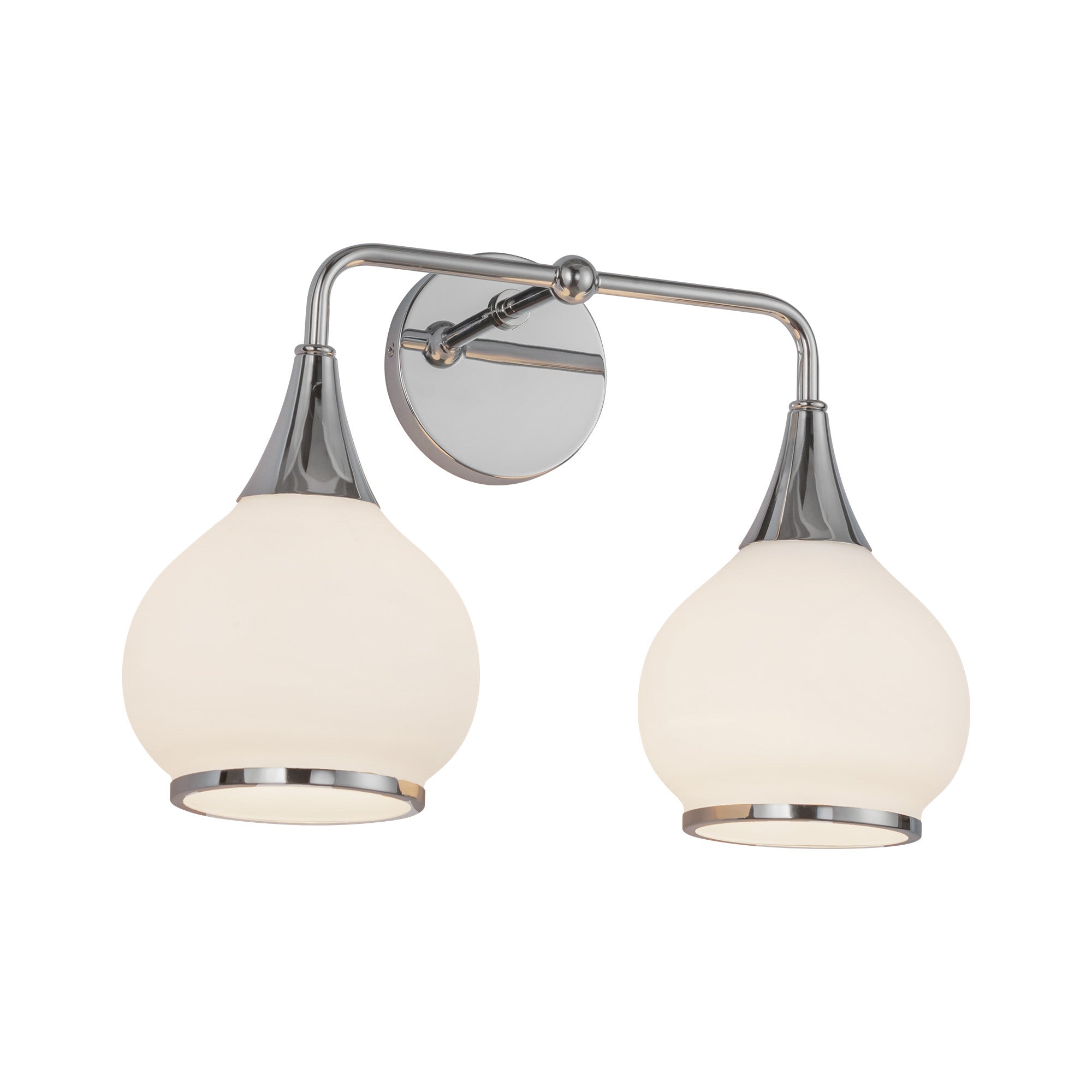 Hazel 17-in Chrome/Opal Matte Glass 2 Lights Vanity