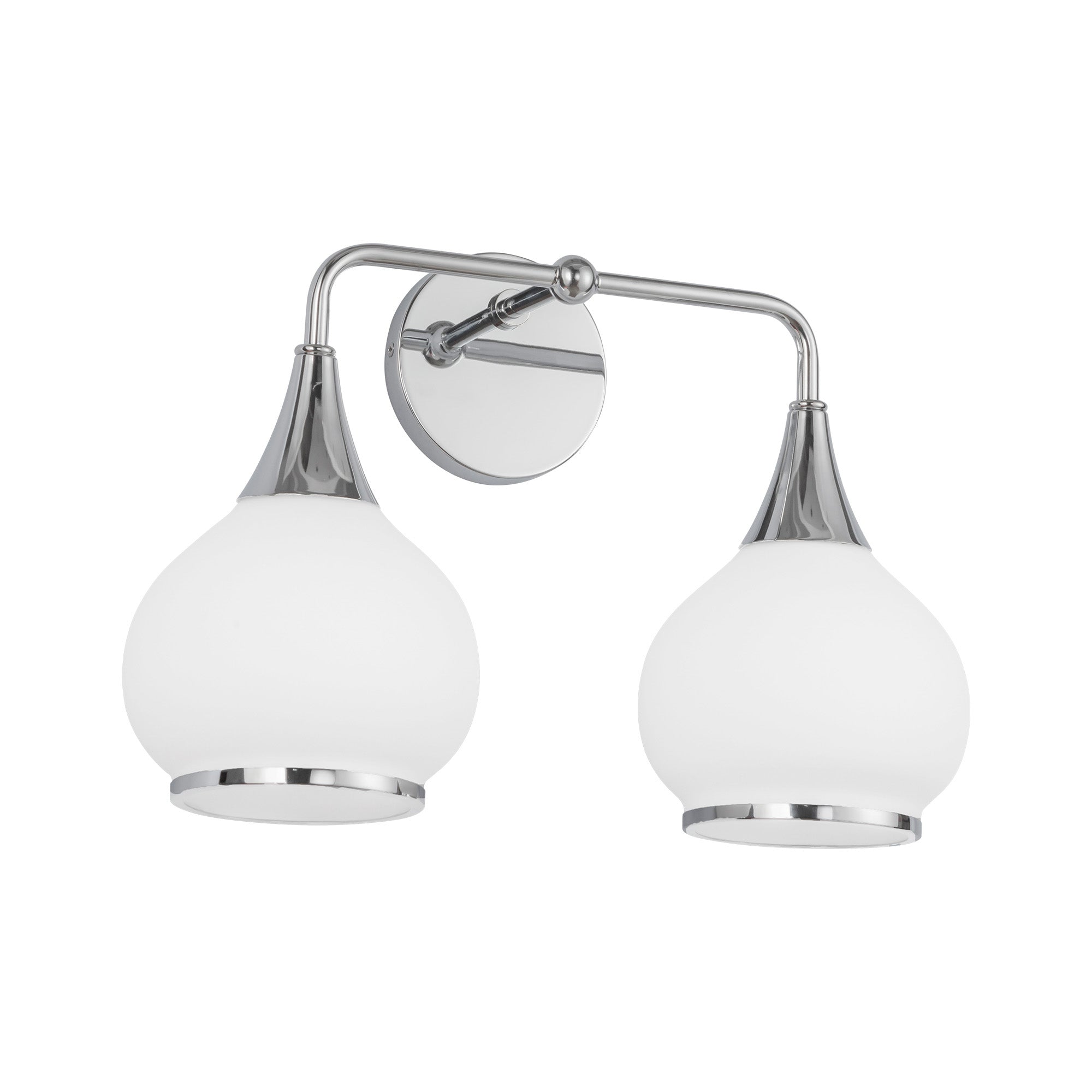 Hazel 17-in Chrome/Opal Matte Glass 2 Lights Vanity