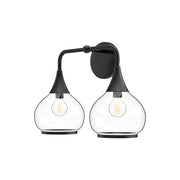 ALORA MOOD Lighting VL524217MBCL Vanity Light Fixture, UL Damp Rated, Matte Black