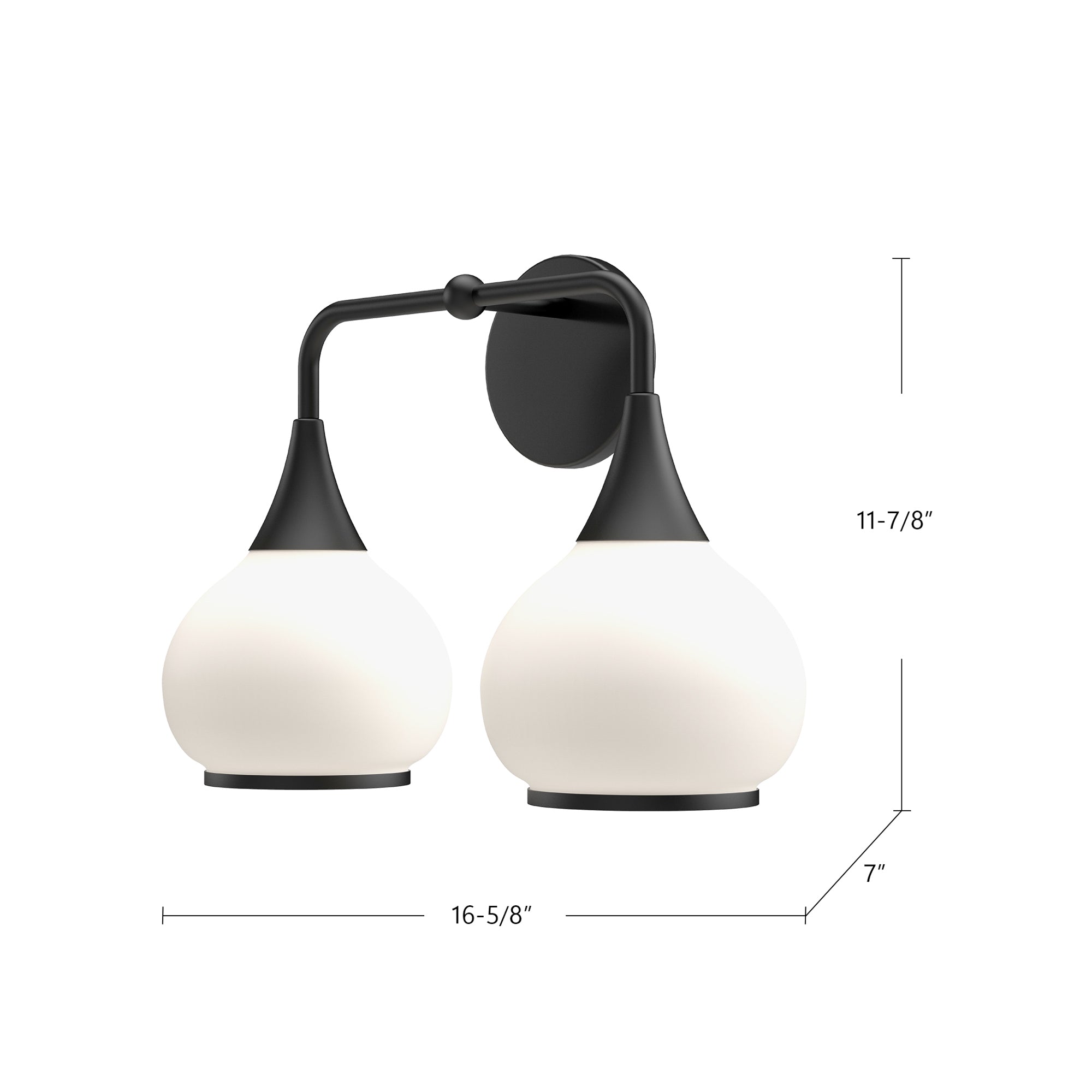 Hazel 17-in Chrome/Opal Matte Glass 2 Lights Vanity