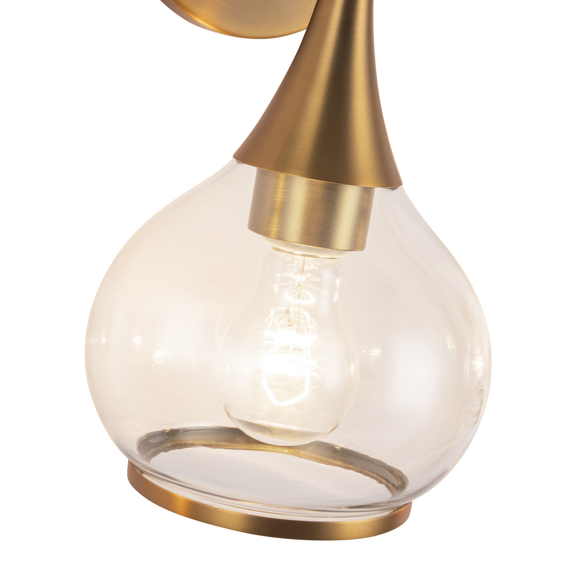 Hazel 26-in Aged Gold/Clear Glass 3 Lights Vanity