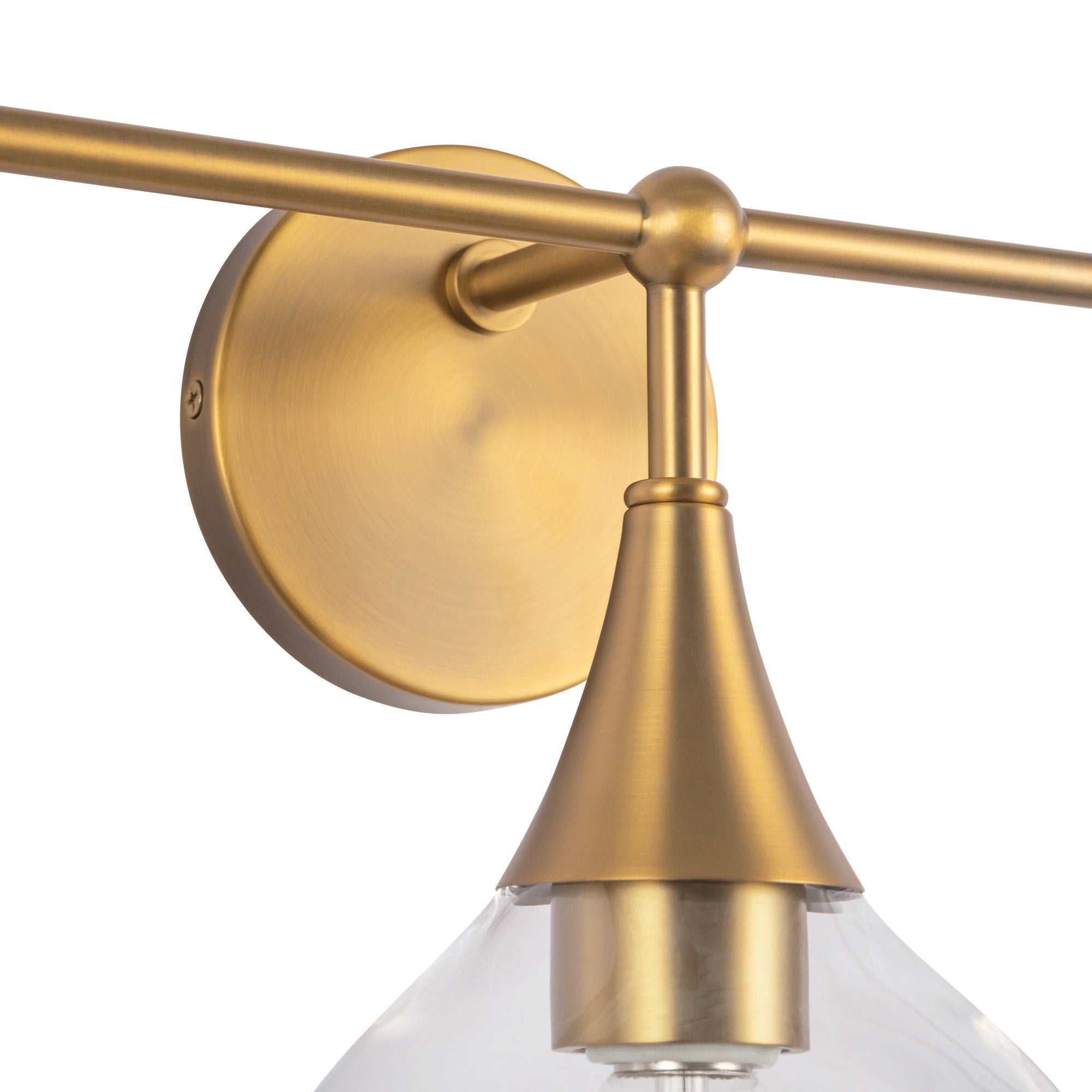 Hazel 26-in Aged Gold/Clear Glass 3 Lights Vanity