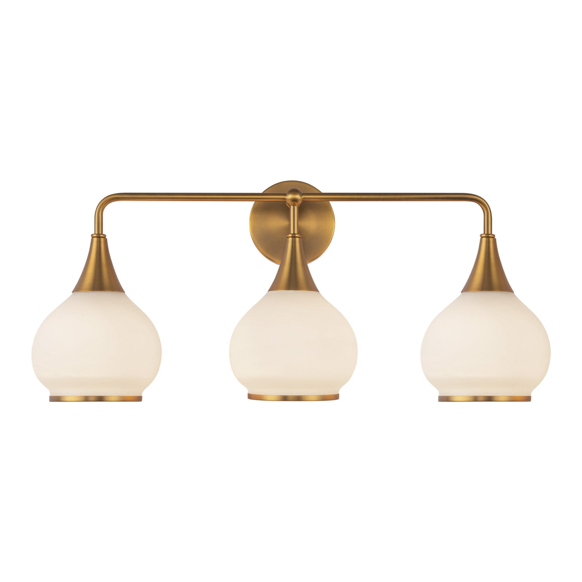 Hazel 26-in Aged Gold/Opal Matte Glass 3 Lights Vanity