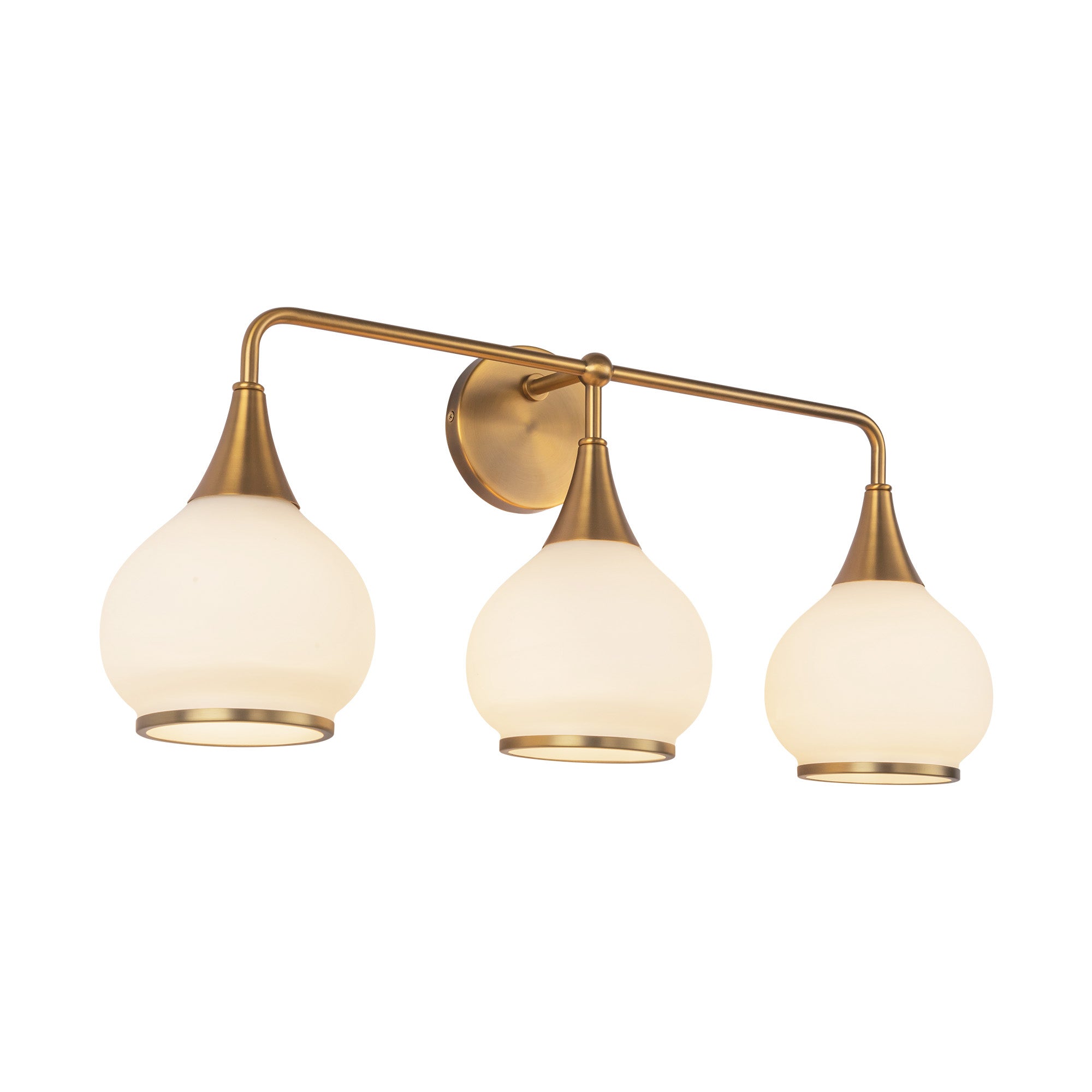 Hazel 26-in Aged Gold/Opal Matte Glass 3 Lights Vanity