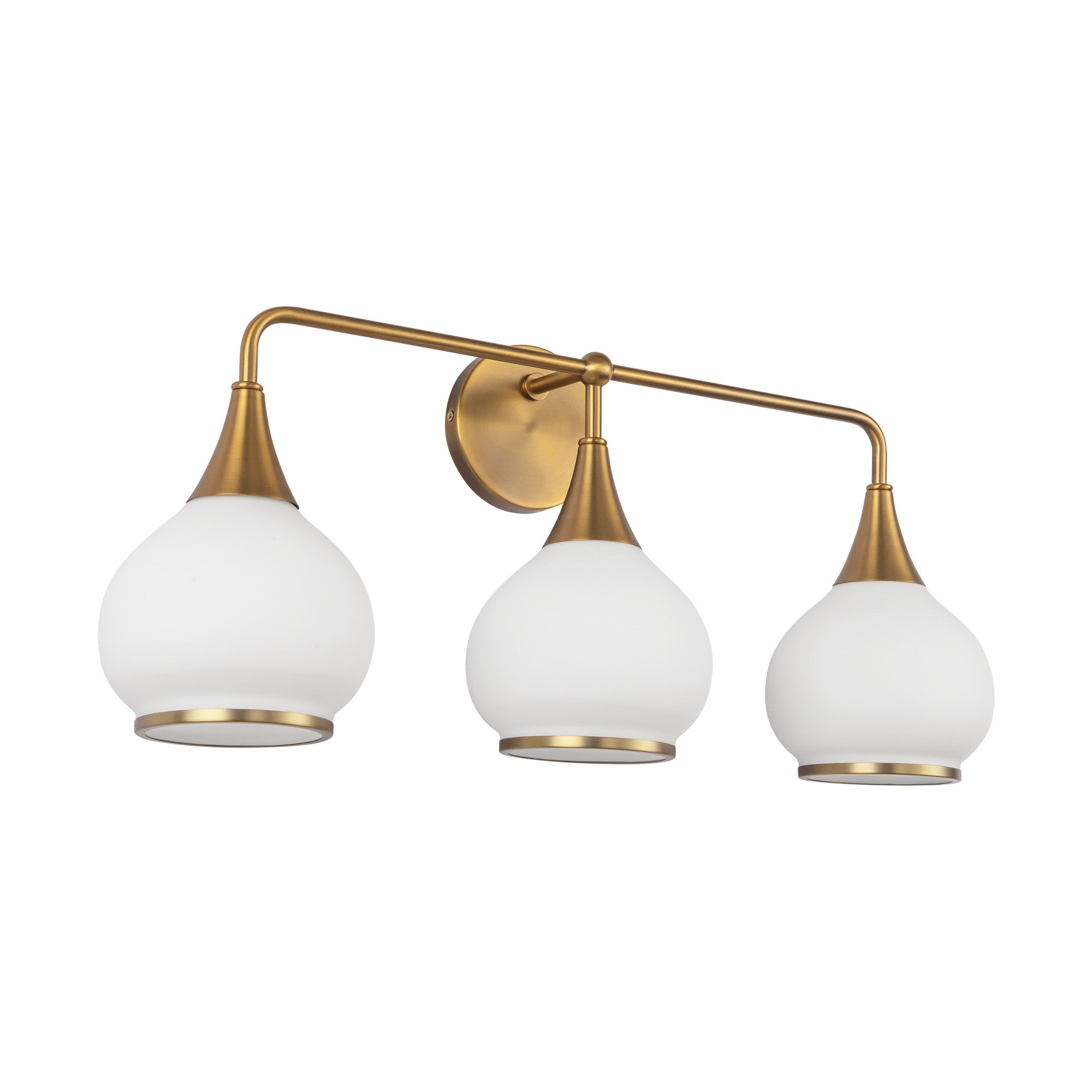 Hazel 26-in Aged Gold/Opal Matte Glass 3 Lights Vanity