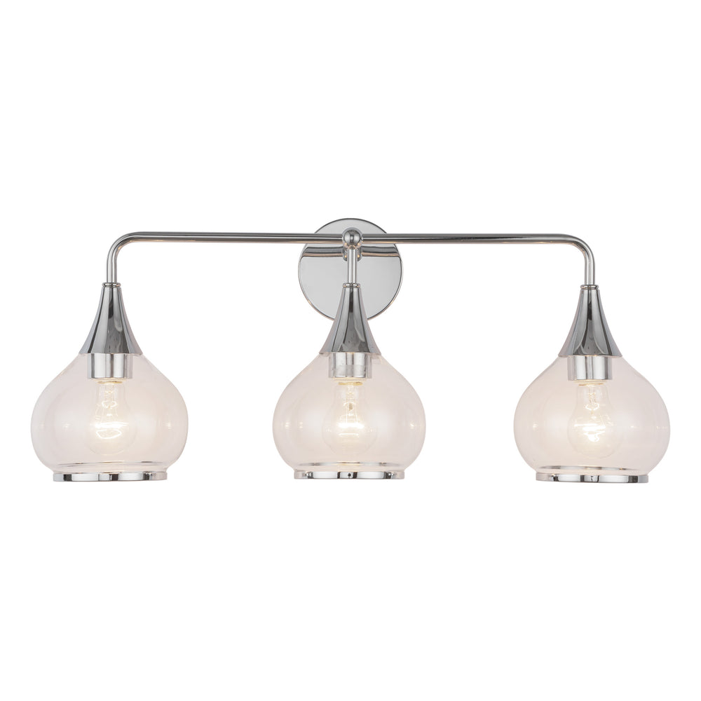 ALORA MOOD Lighting VL524326CHCL Vanity Light Fixture, UL Damp Rated, Chrome/Clear Glass