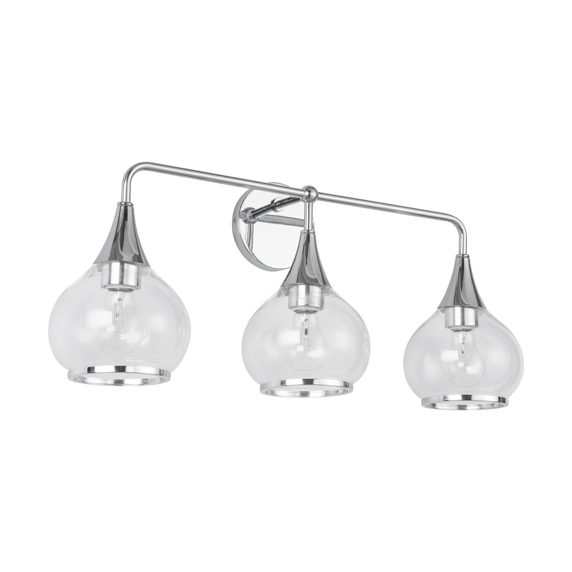 Hazel 26-in Chrome/Clear Glass 3 Lights Vanity