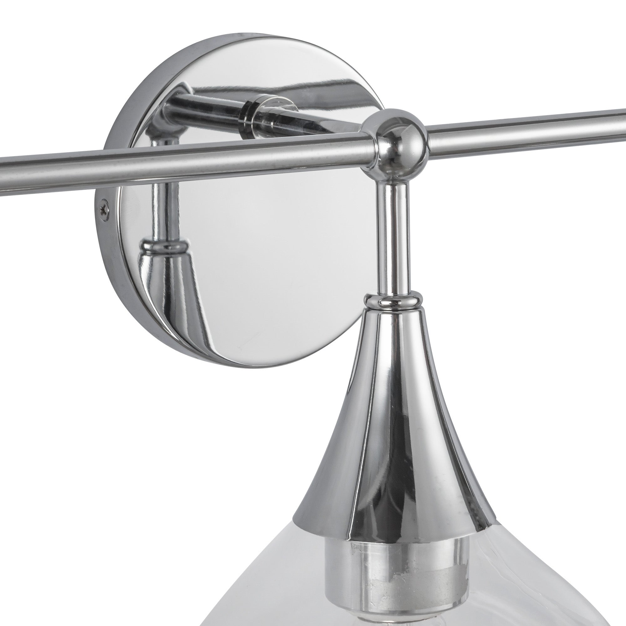 Hazel 26-in Chrome/Clear Glass 3 Lights Vanity
