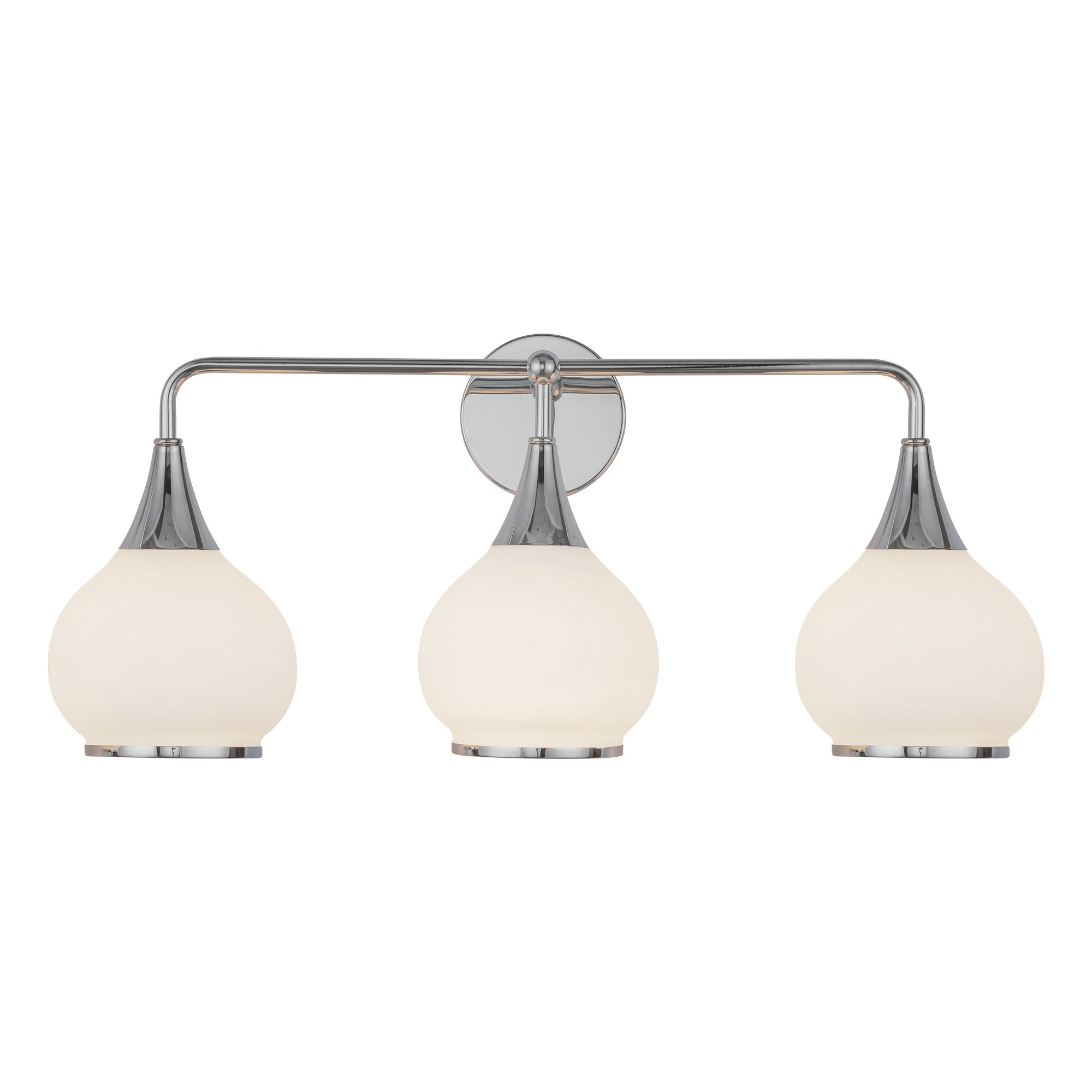 Hazel 26-in Chrome/Opal Matte Glass 3 Lights Vanity
