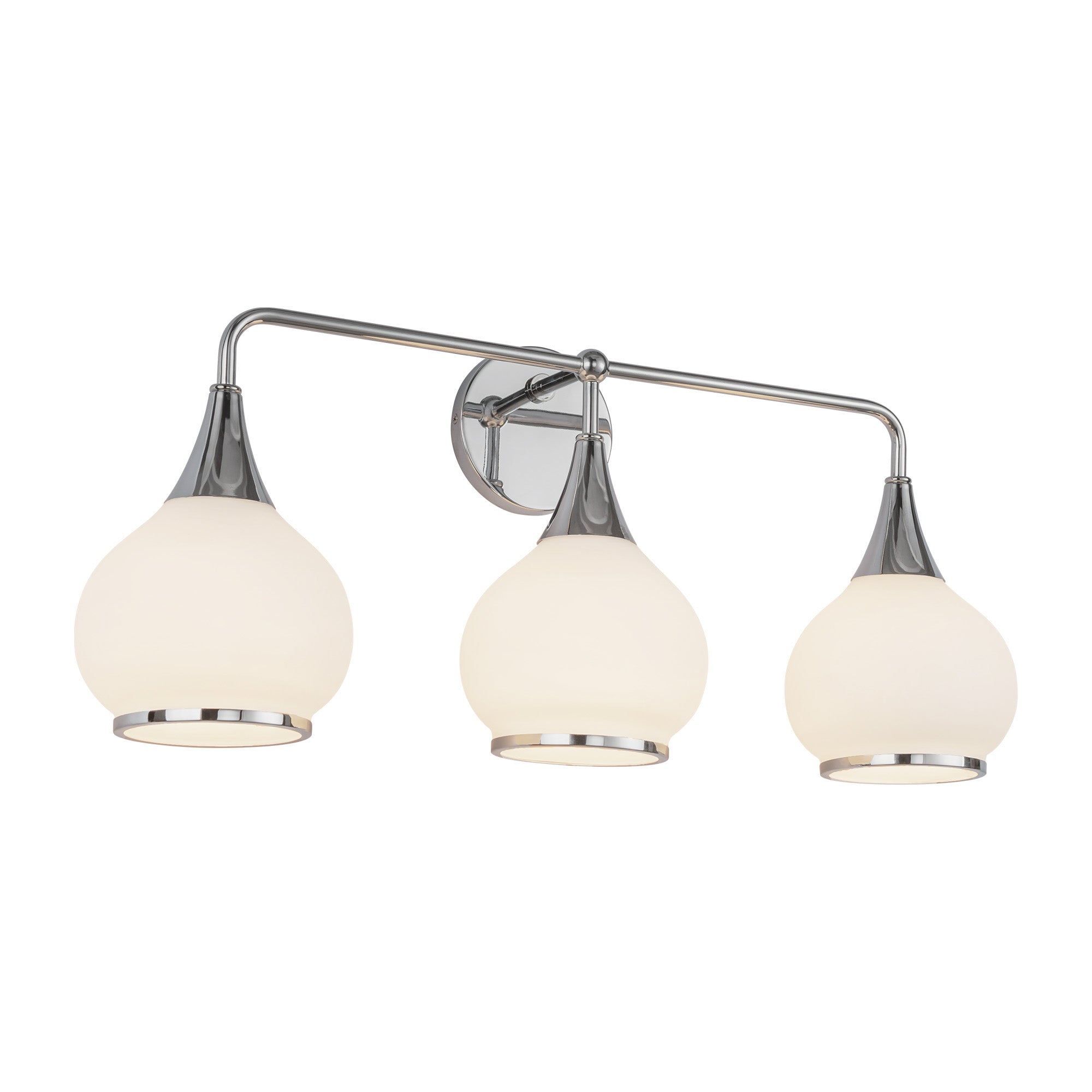 Hazel 26-in Chrome/Opal Matte Glass 3 Lights Vanity