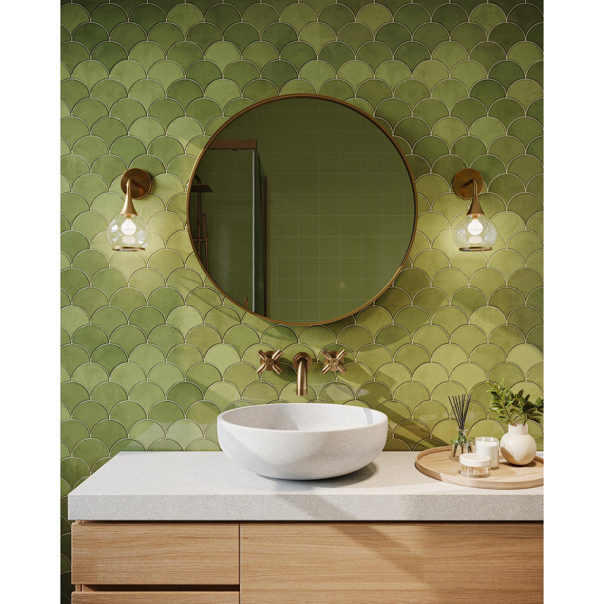 Hazel 6-in Aged Gold/Clear Glass 1 Light Wall/Vanity