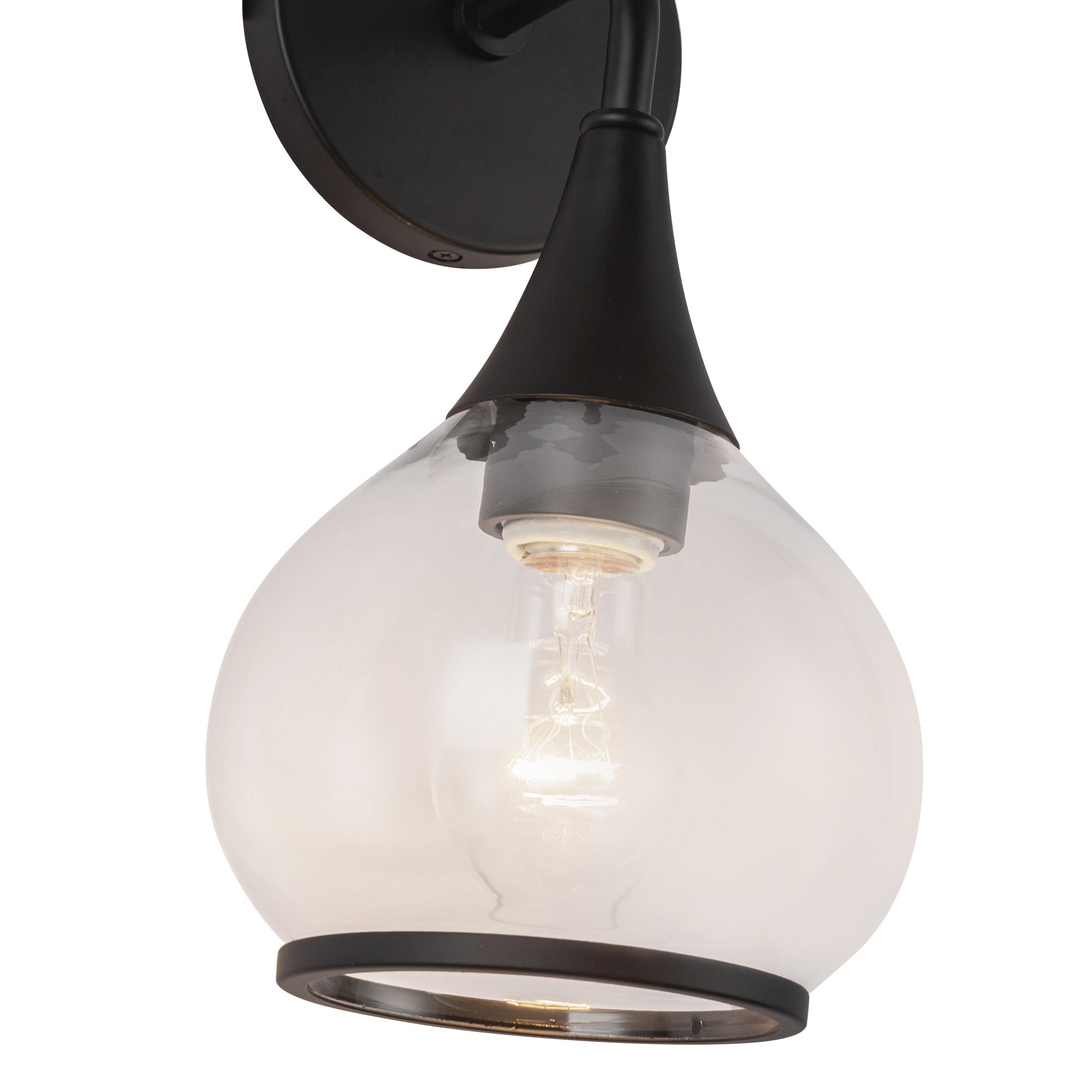 Hazel 6-in Clear Glass/Matte Black 1 Light Wall/Vanity