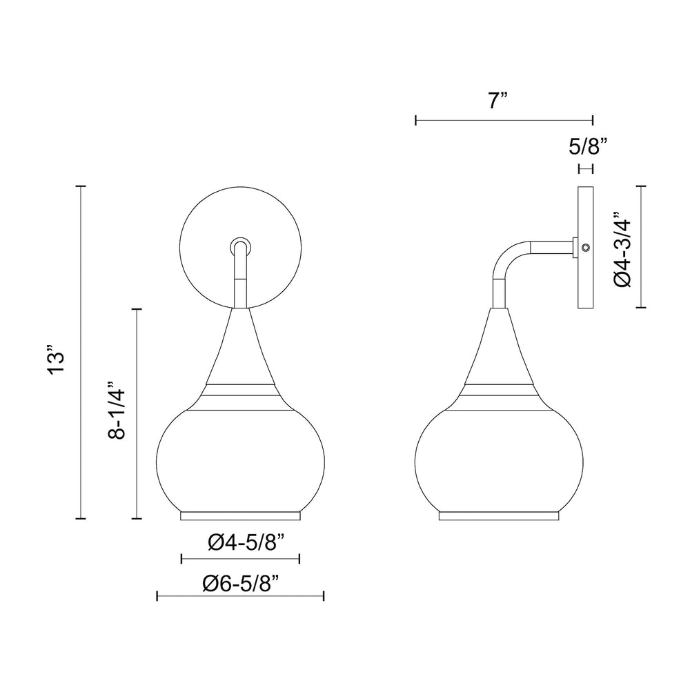 ALORA MOOD Lighting Hazel WV524006MBCL Wall/Vanity Light Fixture, UL Damp Rated, Matte Black