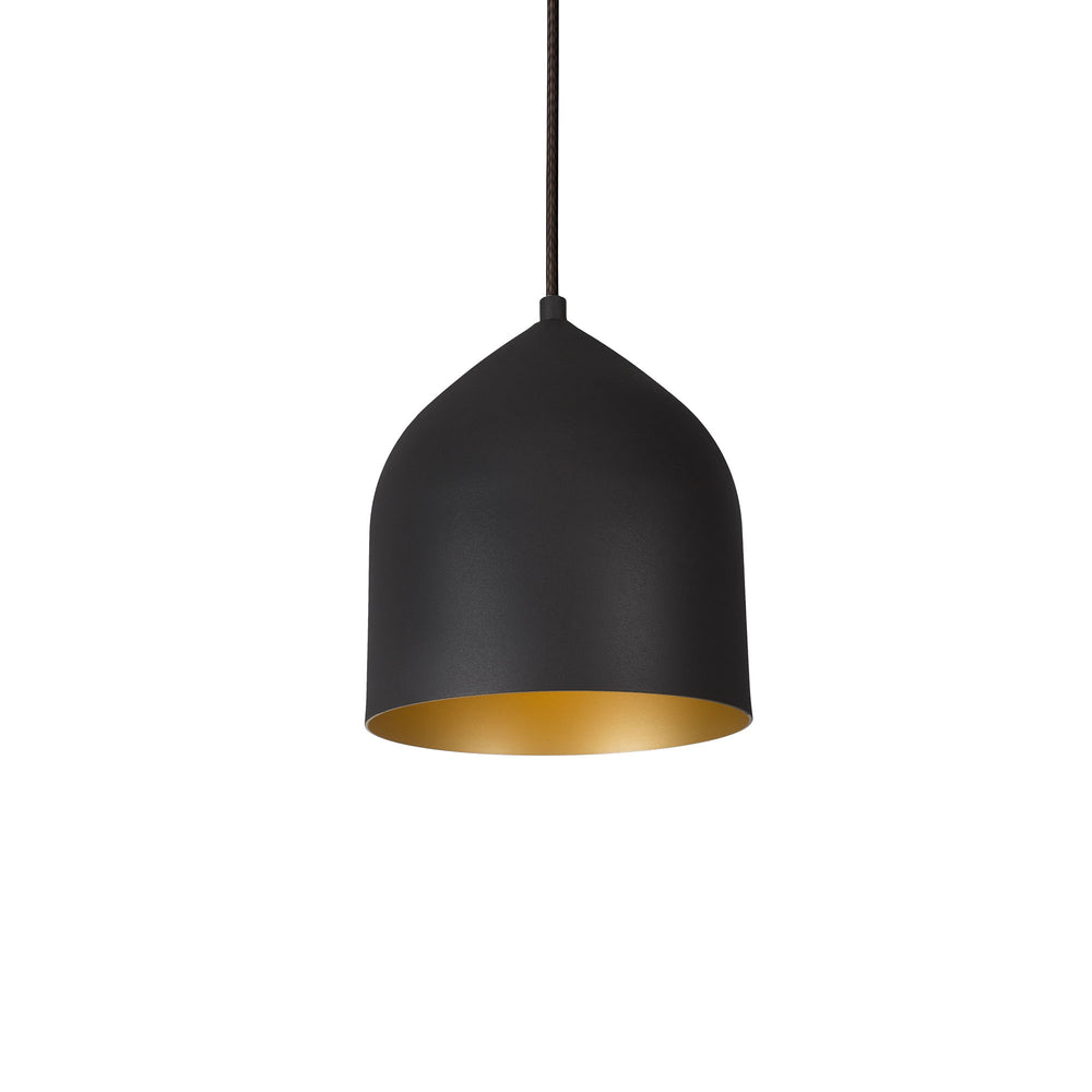 Kuzco Lighting 49108-BK/GD Pendant, 8-in, Single-light, Black/Gold Finish